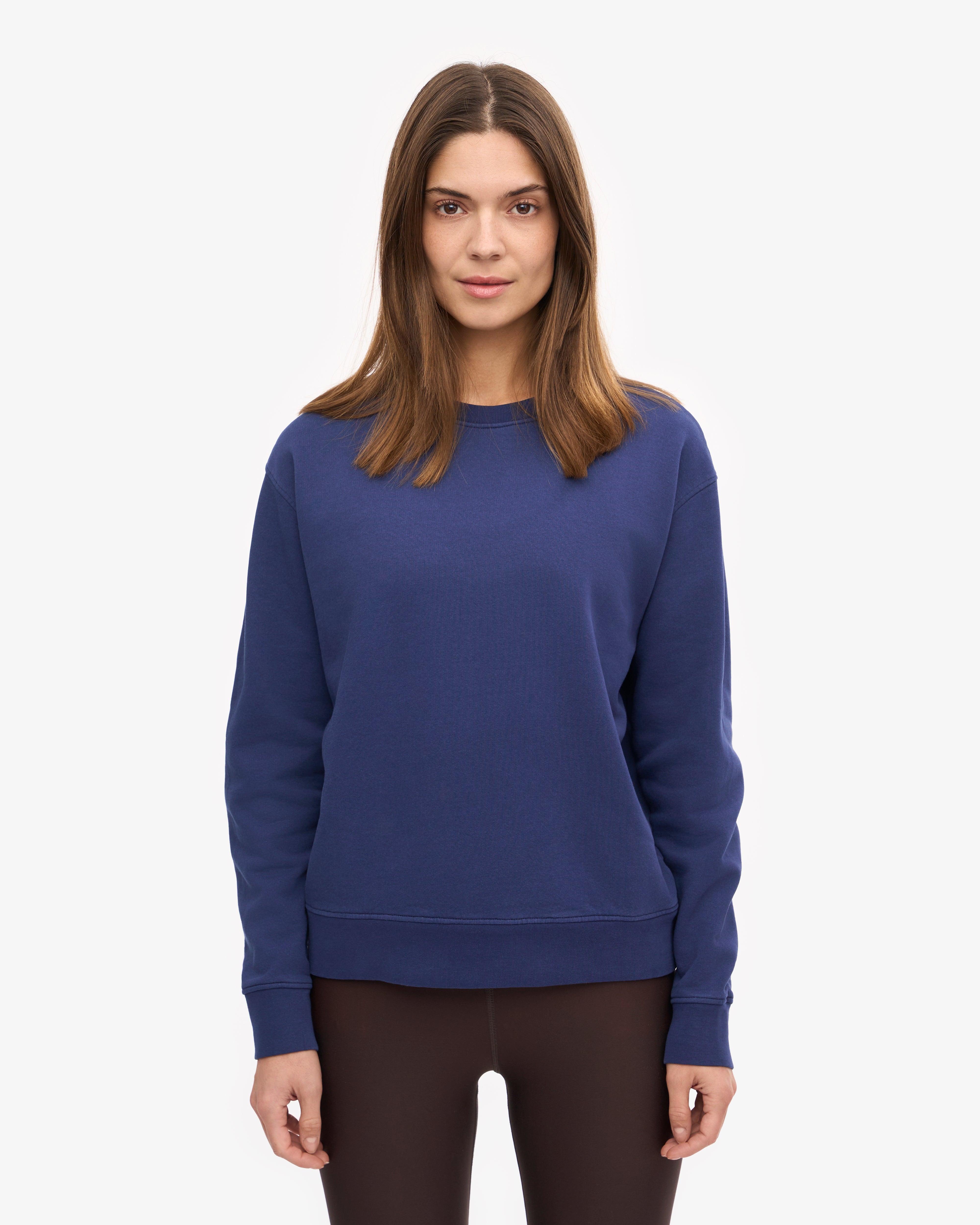 Organic Cotton Women's Classic Crew Neck T-Shirt - Soft & Comfortable Marine Blue Tee for Casual Wear & Everyday Outfits