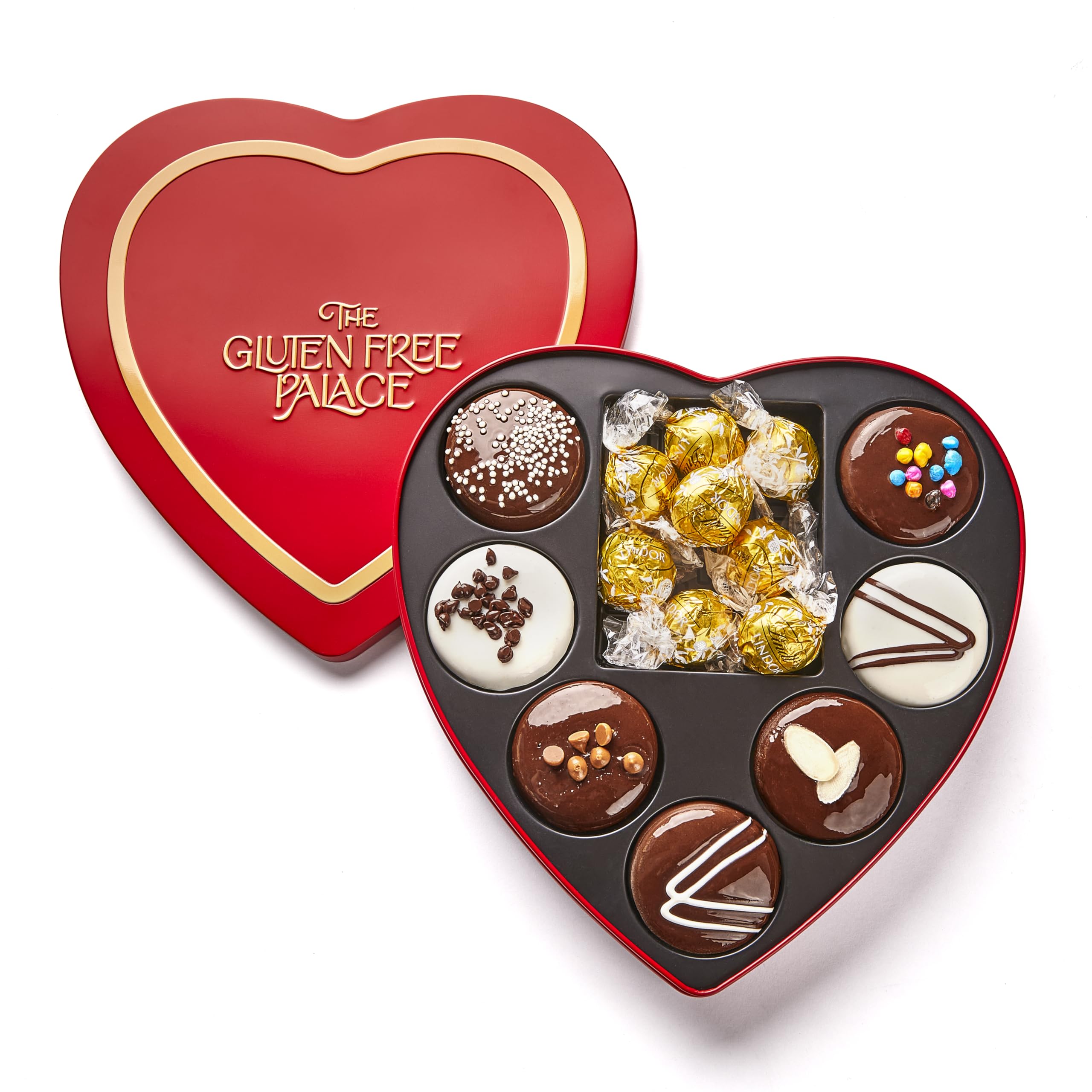 Gluten Free Heart Chocolate Cookies Gift Basket - Assorted Gluten-Free Cookies & Milk Chocolate - Perfect for Mother's Day, Birthday, Anniversary Gifts for Women - Ideal for Holiday Parties, Office Treats & Romantic Surprises