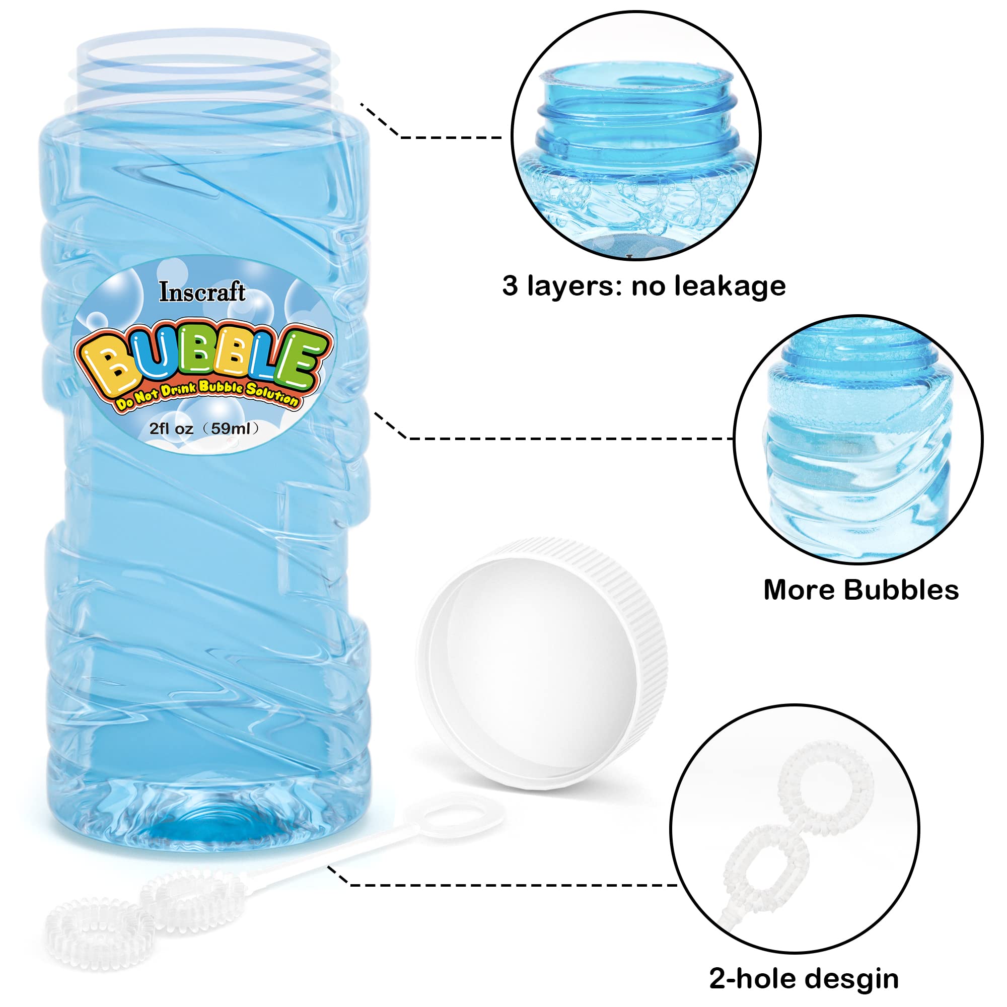 30-Pack Kids Bubble Bottles with Wands - 2oz Bubble Solution Each - Outdoor & Indoor Summer Toys, Party Favors for Weddings & Birthdays - Bubble Machine Refill - Perfect for Backyard Play, Park Outings & Birthday Celebrations