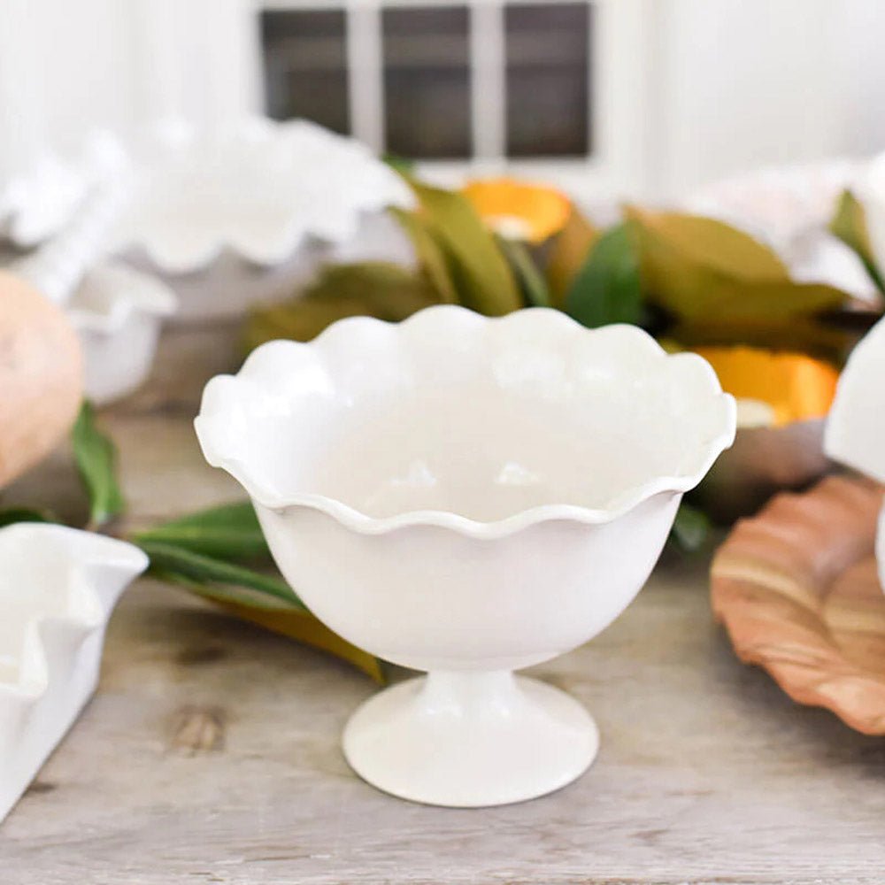 Coton Colors Signature Ruffle Footed Trifle Bowl - Elegant Serving Dish for Desserts, Salads & Entertaining | Perfect for Parties, Holidays & Special Occasions