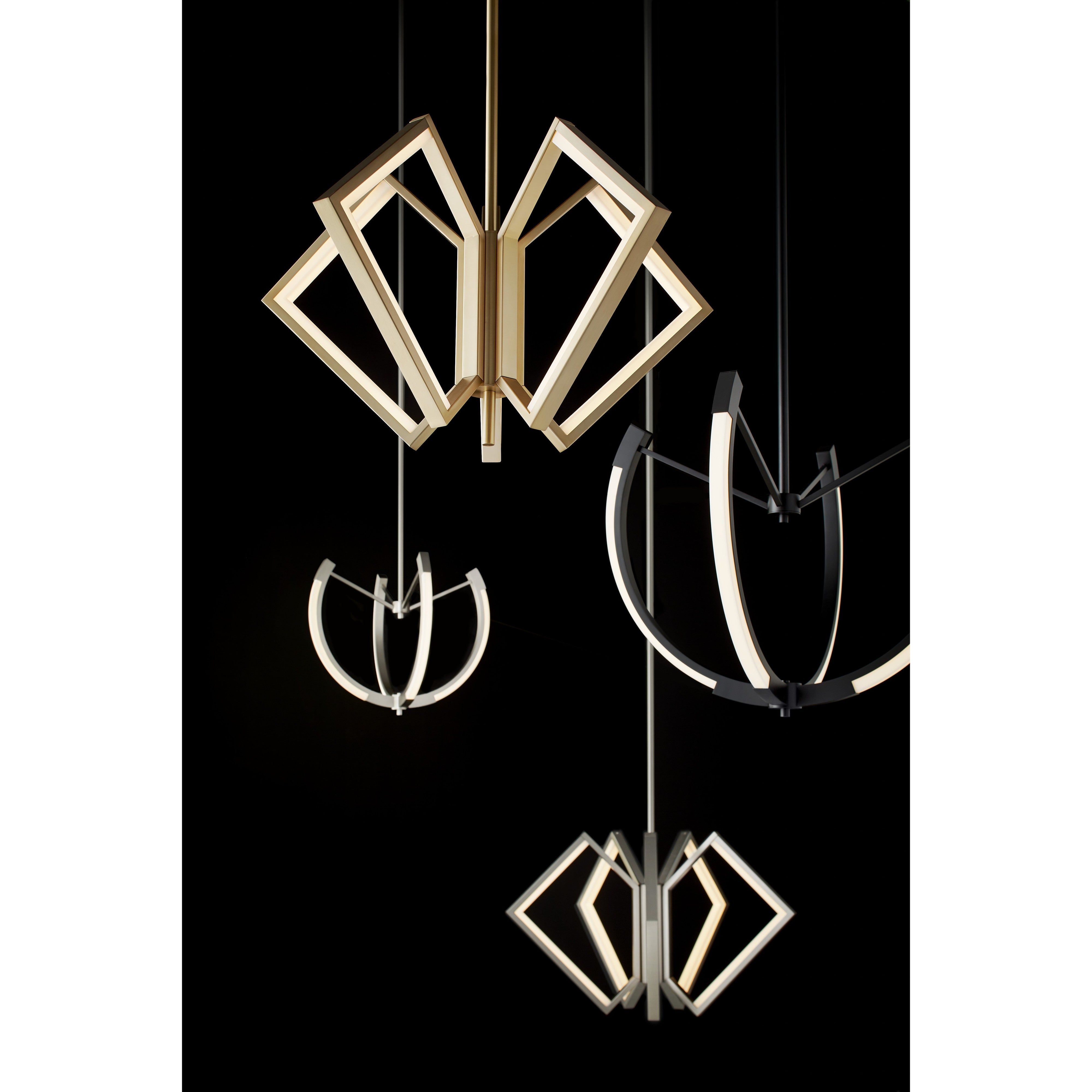 Modern 30-Inch LED Chandelier in Satin Nickel - 3000K Warm White Light, Contemporary Design for Dining Room, Bedroom or Living Room Lighting