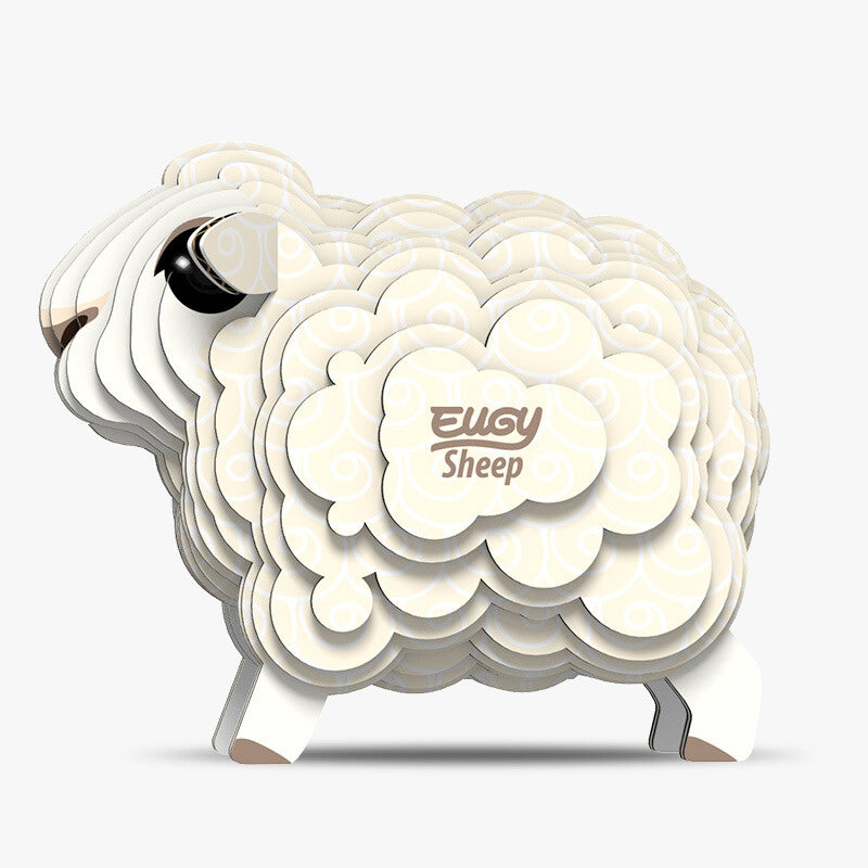 Eugy 3D Cardboard Model Kit - DIY Sheep Animal Puzzle for Kids & Adults - Fun Educational STEM Toy for Home Decor, School Projects & Creative Gifts