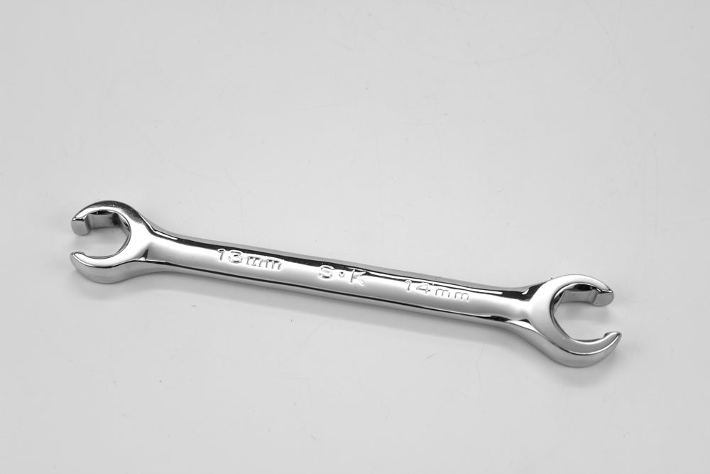 13mm x 14mm Chrome Metric Flare Nut Wrench Set - Perfect for Automotive Brake Lines & Plumbing Repairs