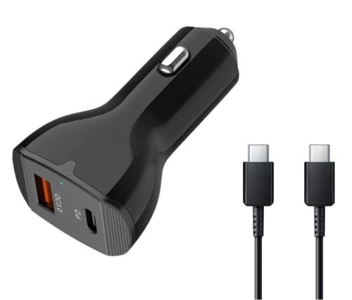 UrbanX 63W Fast USB C Truck Car Charger PD3.0 & QC4.0 Dual Port Adapter - Super Fast Charging for OnePlus 7T Pro 5G McLaren, iPhone, Samsung - Includes 100W USB-C Cable - Perfect for Road Trips & Travel