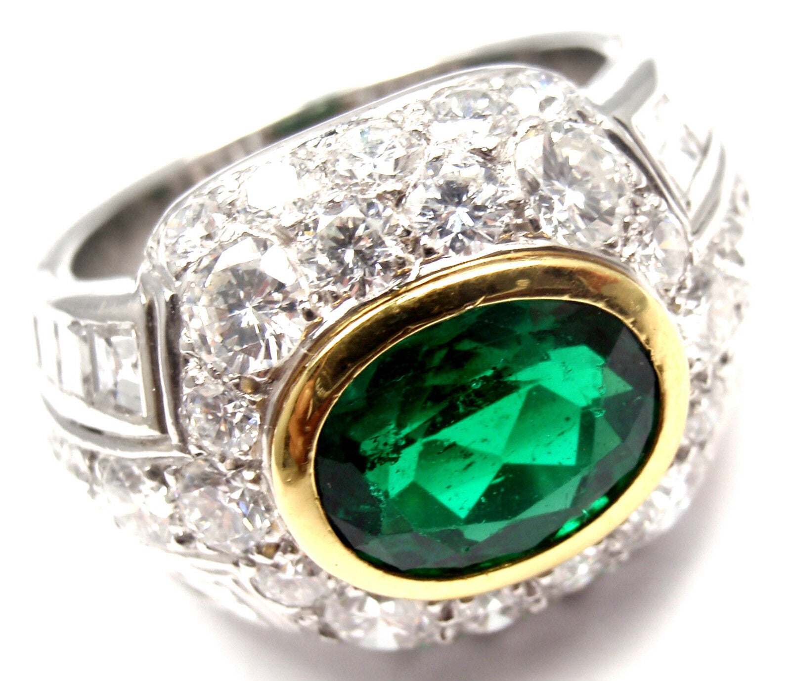 Authentic Patek Philippe Platinum Diamond Emerald Ring with Certificate - Rare Luxury Jewelry for Weddings, Engagements & Special Occasions