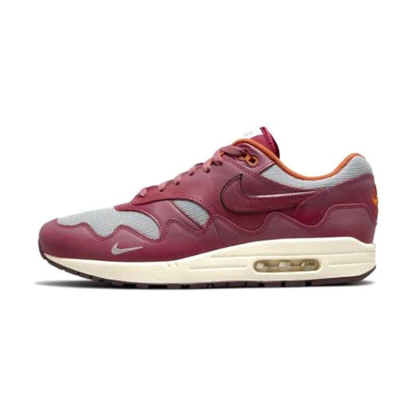 Nike Air Max 1 x Patta Rush Maroon Sneakers - Men's Running Shoes for Comfort & Style - Perfect for Jogging, Gym Workouts & Casual Wear