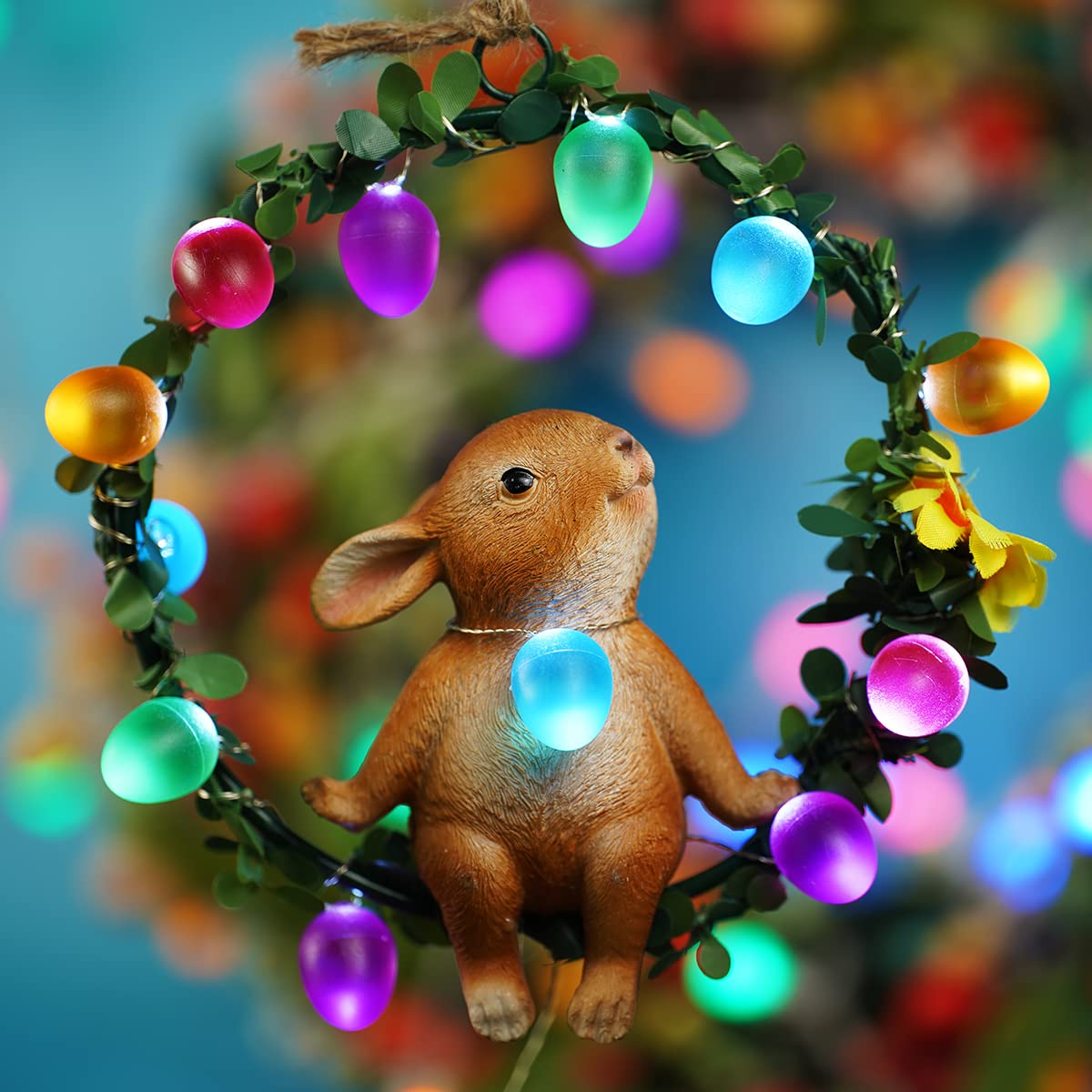 BOHON 10ft 30LED Easter Fairy Lights - Remote Battery String Lights for Outdoor Party Decor
