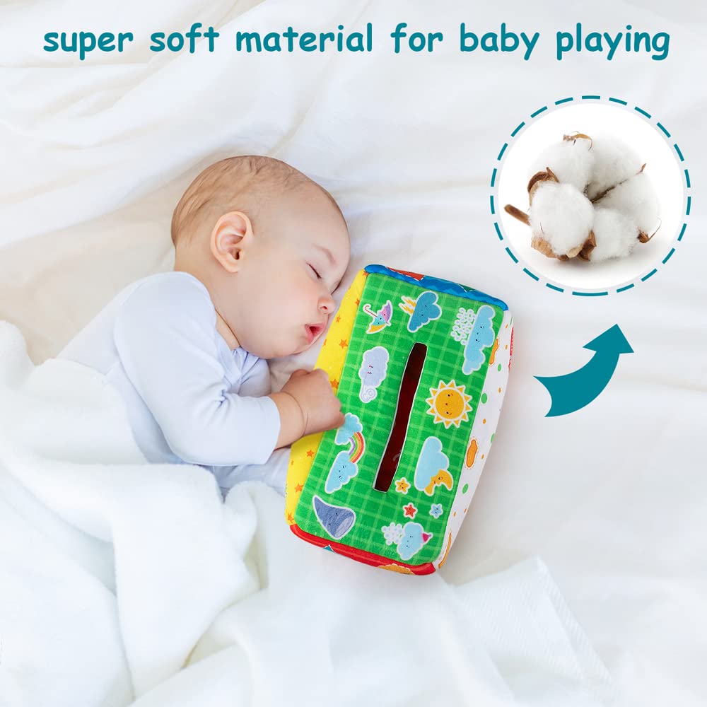 Montessori Baby Tissue Box Toy - Sensory Learning Toy for 6-12 Months | Perfect for Early Development & Playtime