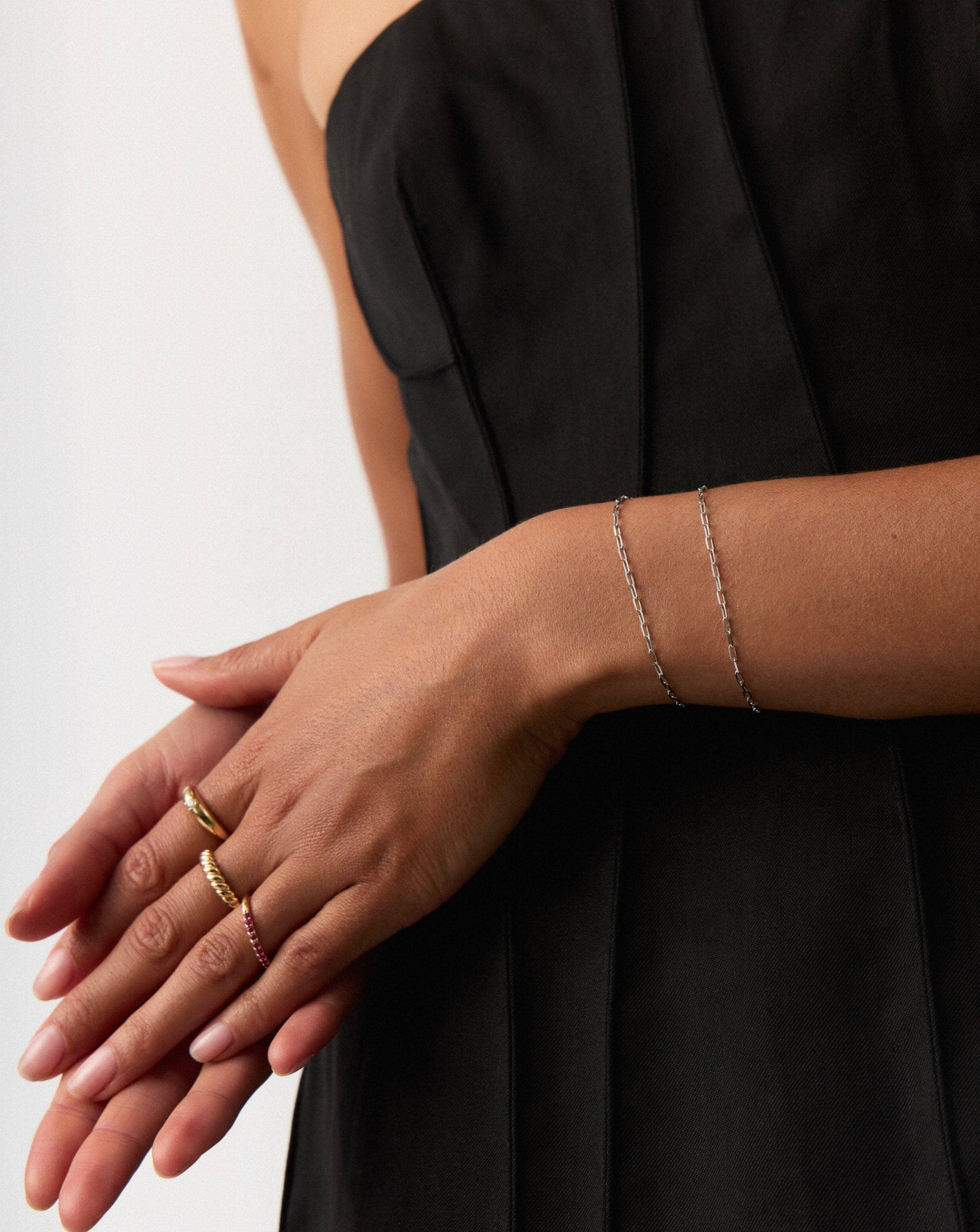 14k Solid White Gold Paperclip Chain Bracelet for Women - Classic Minimalist Fine Jewelry for Everyday Wear & Special Occasions