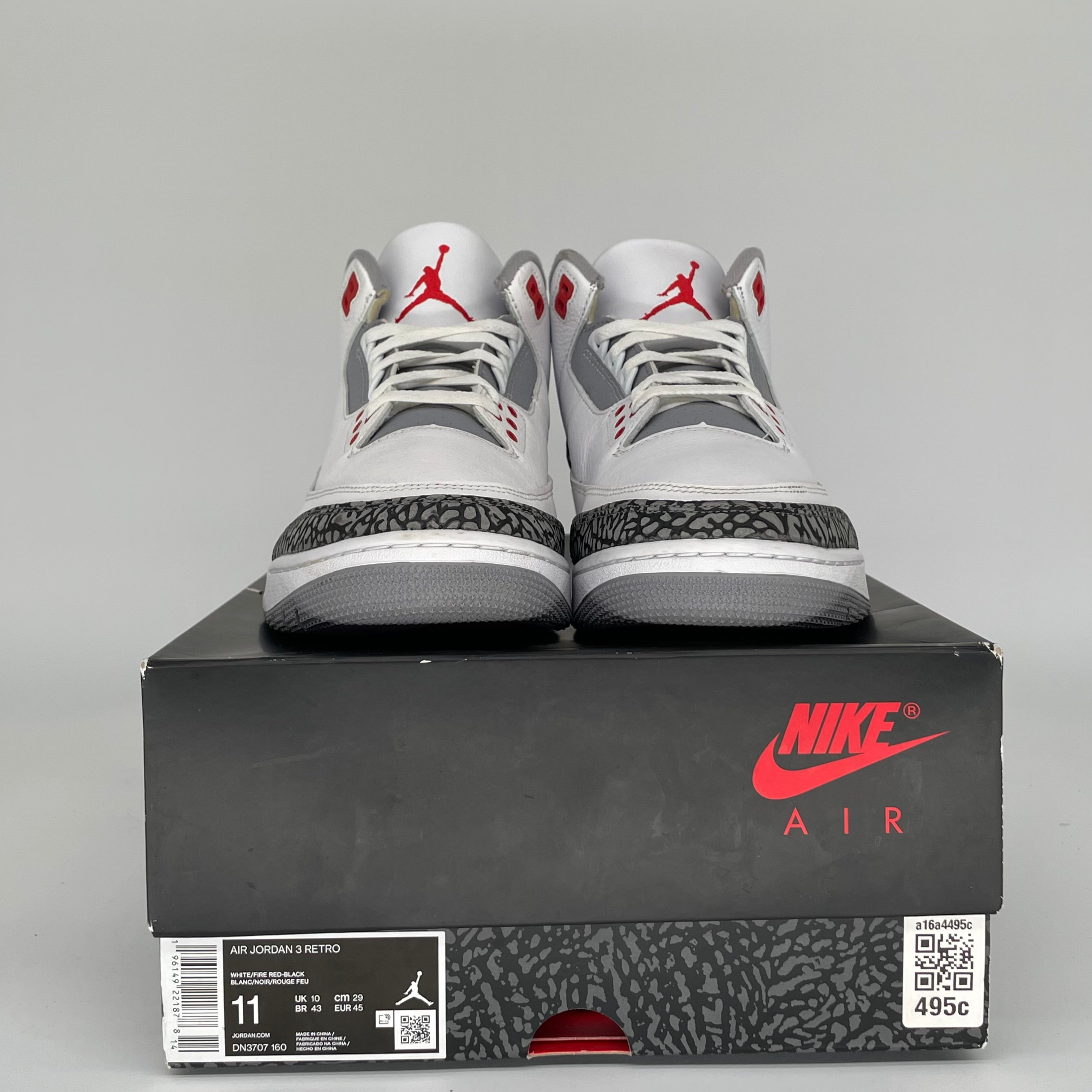 Air Jordan 3 Retro 'Fire Red' Men's Basketball Shoes Size 11 DN3707-160 - Perfect for Streetwear, Sneaker Collection & Casual Wear