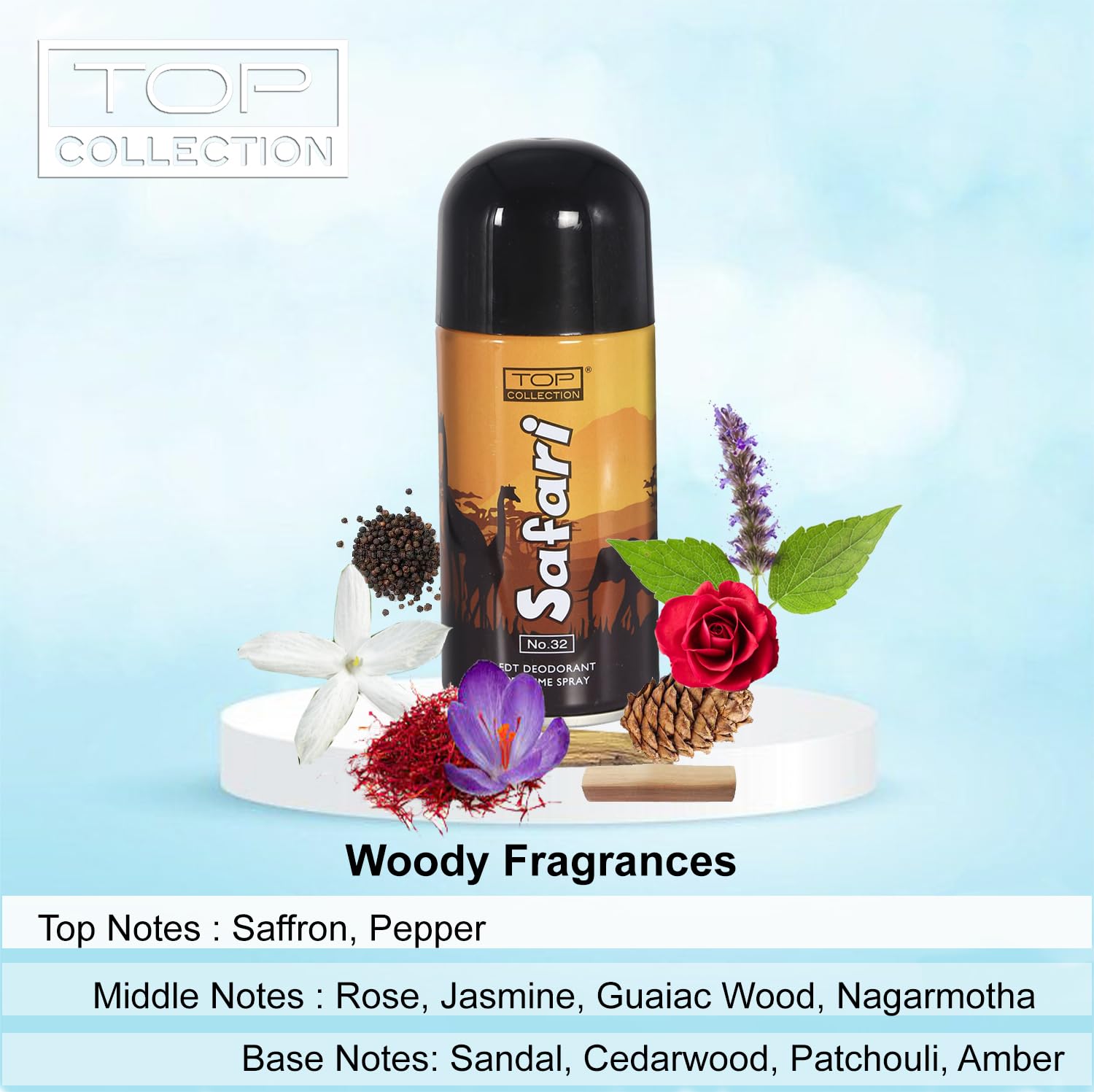 Premium Safari Scent Deodorant Perfume Spray - Long Lasting Fragrance for Men & Women, 150ml - Perfect for Travel, Gym & Everyday Freshness