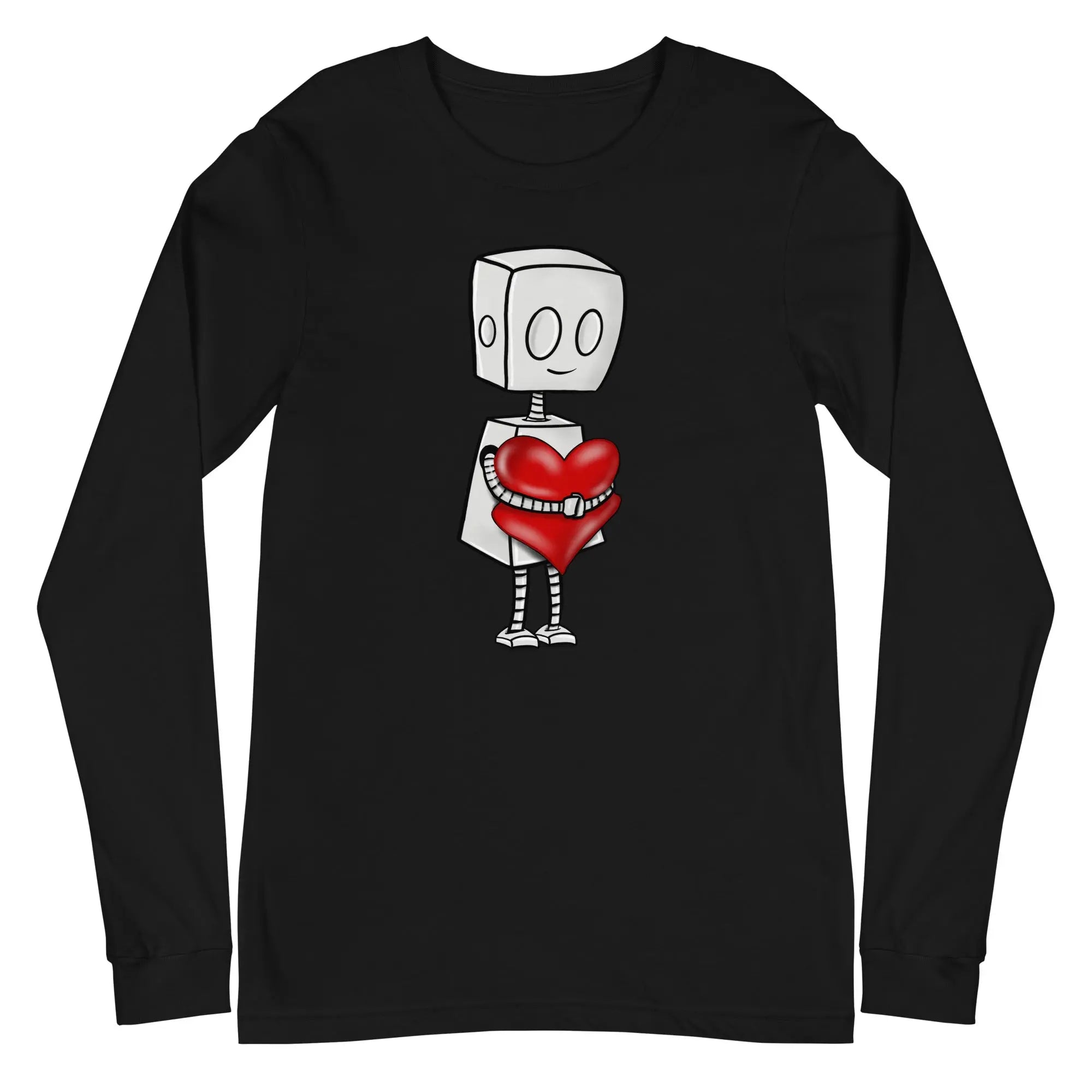 Cute Robot Long Sleeve T-Shirt - Soft Cotton Comfortable Casual Top for Men & Women | Perfect for Everyday Wear, Gifts, and Robot-Themed Events