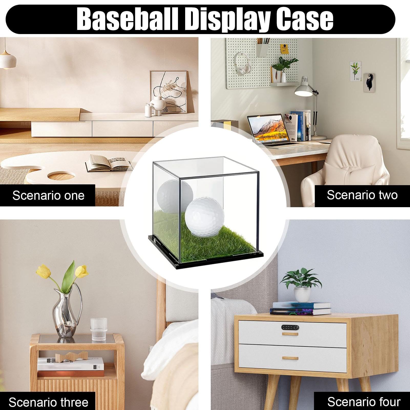 2X Clear Acrylic Golf Ball Display Case - Single Golf Ball Cube Holder with Dust Protection for Collectors & Enthusiasts | Perfect for Home, Office, or Golf Club Showcase