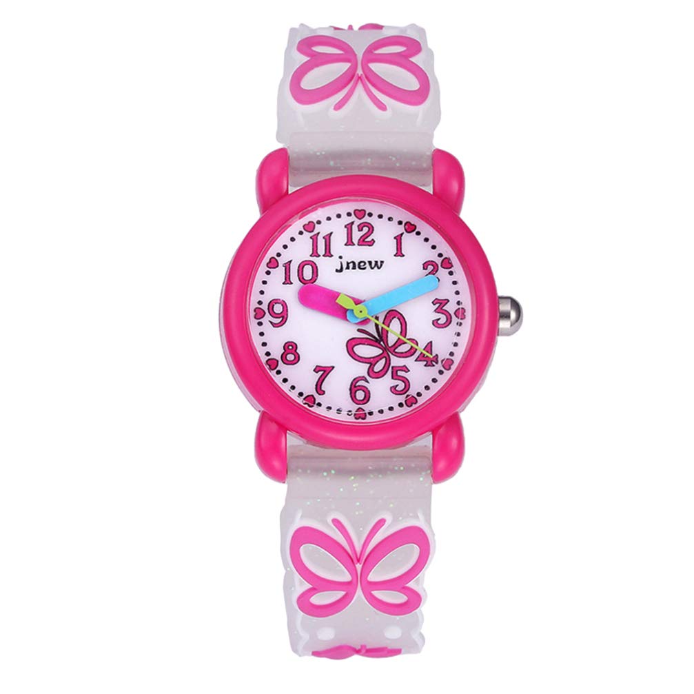 **PartyKindom Kids Smartwatch - Waterproof Digital Watch for Girls & Boys with Butterfly Design (White & Pink) - Perfect for School, Playtime & Outdoor Activities**