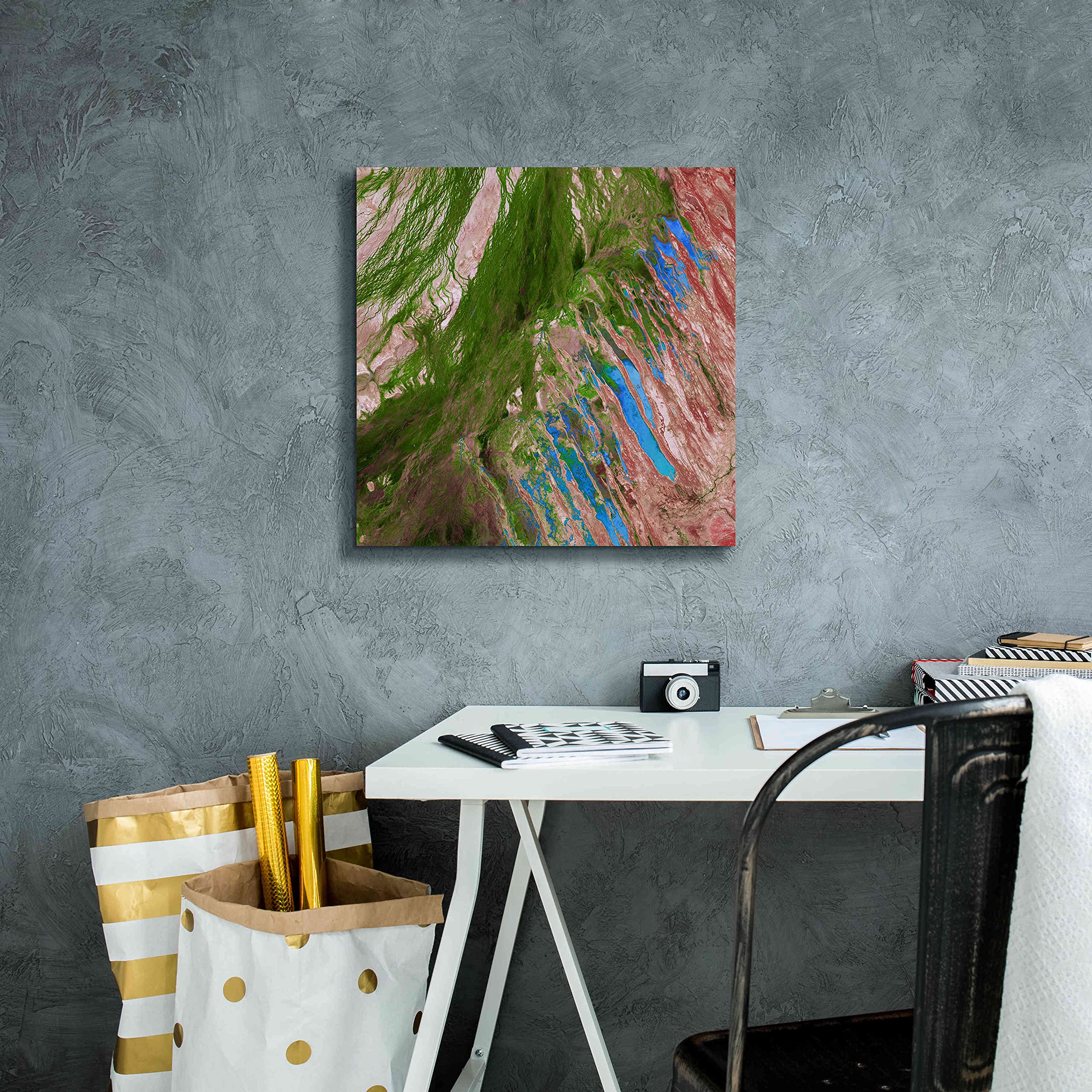 Epic Graffiti 'Earth as Art: Painting the Desert' Canvas Wall Art Print - 18x18 Inches Modern Home Decor for Living Room, Bedroom & Office
