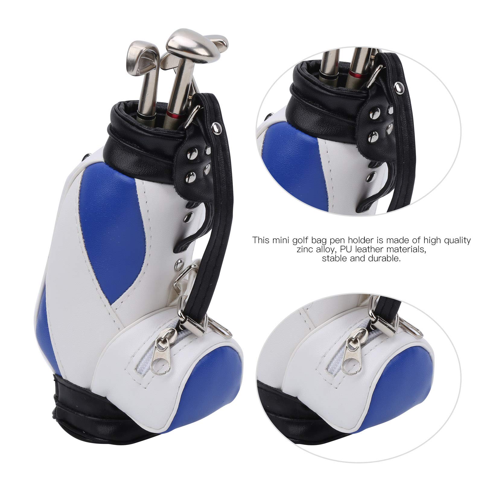 Mini Golf Bag Pen Holder with 3 Golf Club Pens - Unique Golf Gift Set for Golfers, Friends & Fans - Perfect for Office Desk, Golf Tournaments & Gag Gifts