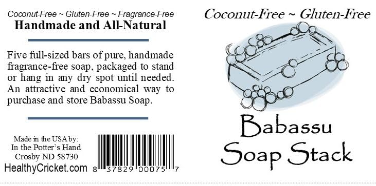 Organic Babassu Oil Soap Bar - 4 Pack, Moisturizing & Gentle for Sensitive Skin - Perfect for Daily Face & Body Cleansing, Shower & Bath Use