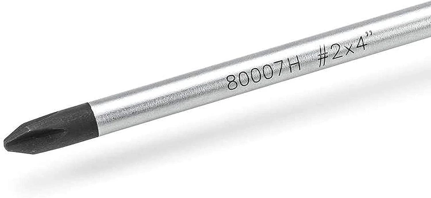 Gearwrench #2 x 4 Phillips Dual Material Screwdriver (80007H) - Ergonomic Handle for Precision Work - Ideal for DIY, Home Repair & Automotive Maintenance