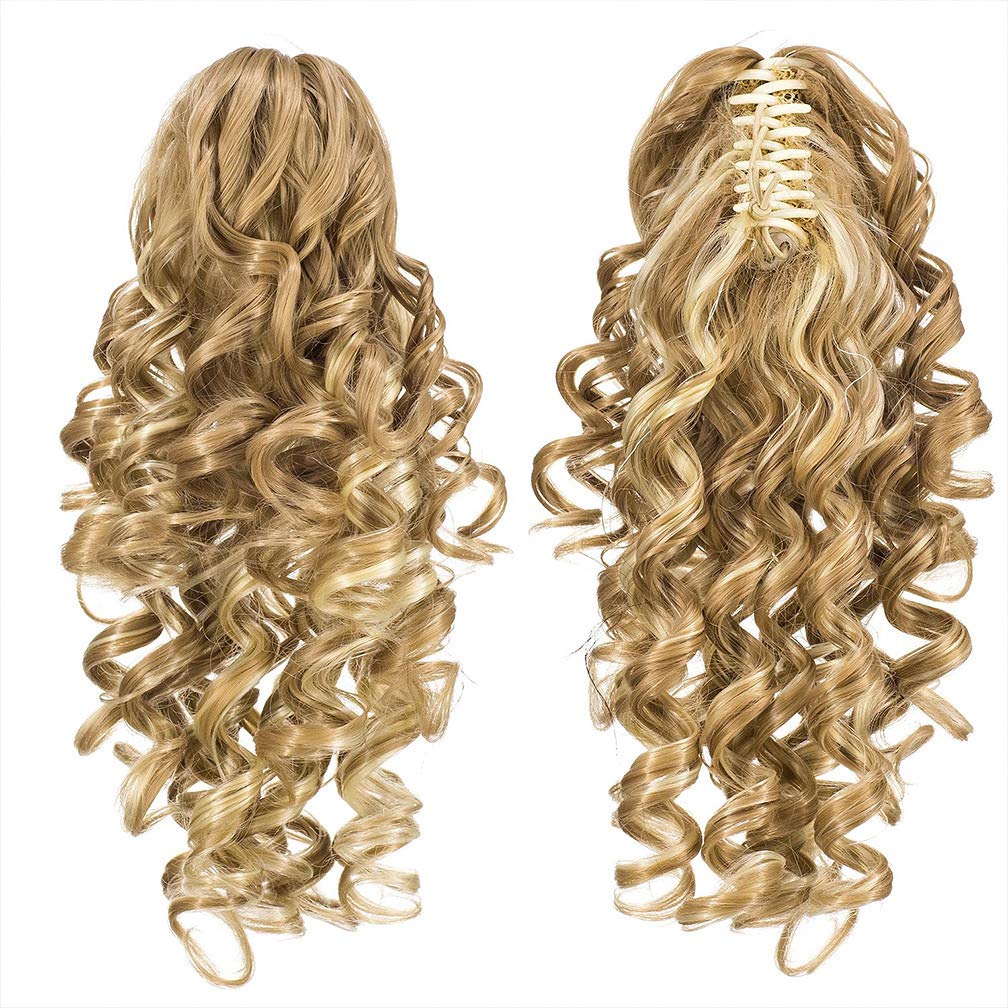 26 Inch Long Wavy Ponytail Hair Extensions for Women - 145g Real Human Hair Clip-in Ponytail (27/613 Blonde) - Perfect for Parties, Weddings & Everyday Styling