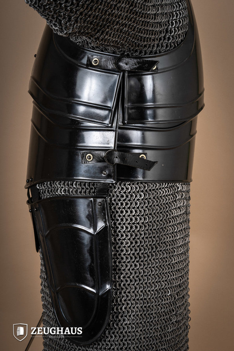 Medieval Cuirass Warrior Armor with Tassets - Burnished Steel Plate Armor for LARP, Cosplay, and Historical Reenactment