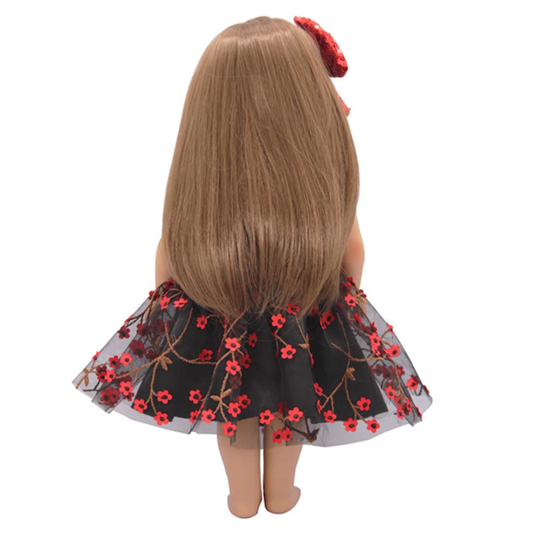 18 Inch Doll Clothes for Girls - Fashionable Doll Dress with Hair Band & Accessories (Black) - Perfect for Playtime, Collecting & DIY Doll Styling
