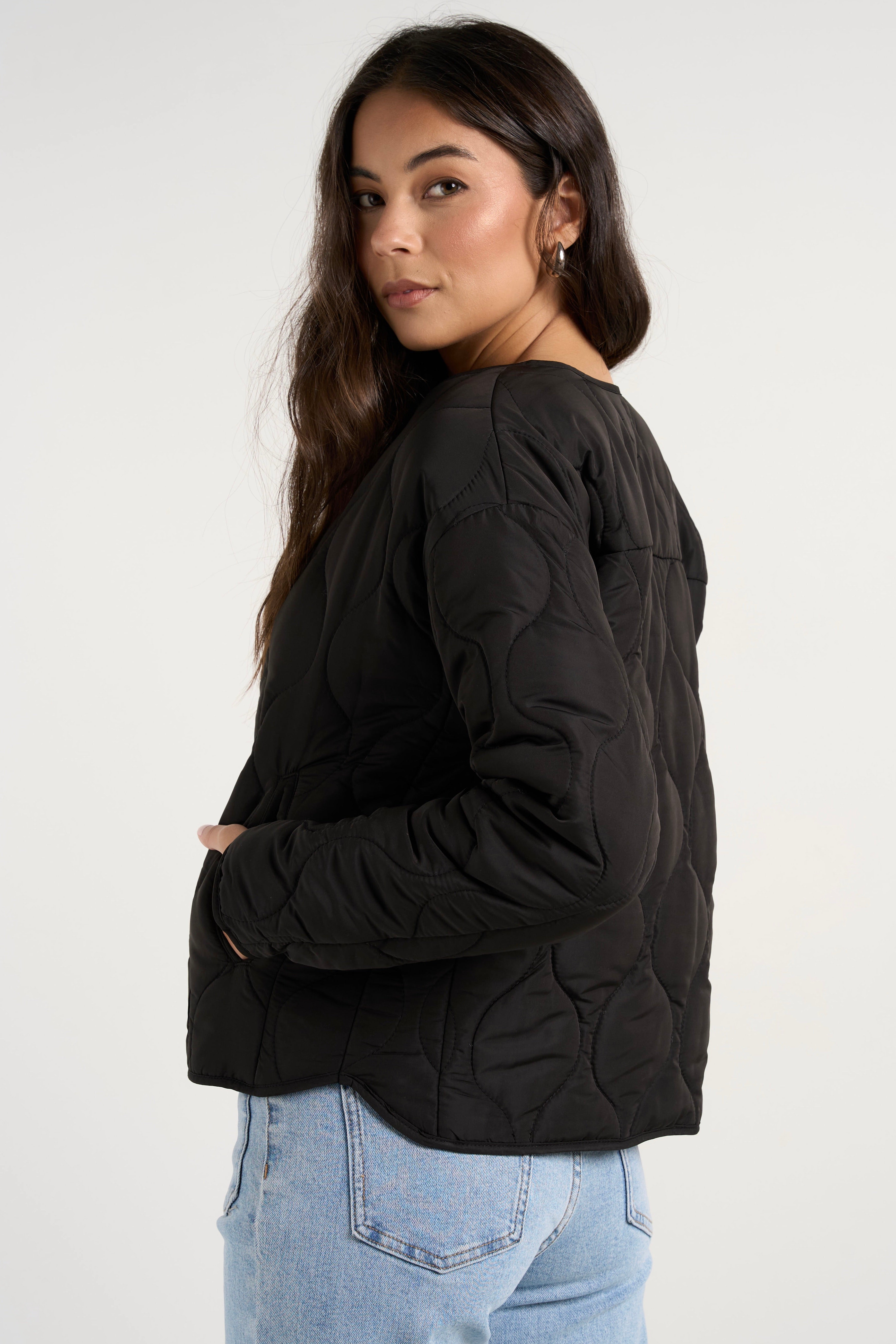 Apex Black Collarless Puffer Jacket - Lightweight Winter Coat for Men & Women | Perfect for Outdoor Activities, Travel & Casual Wear