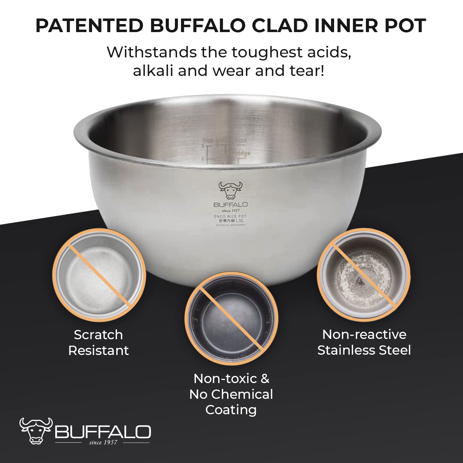 Buffalo SMART COOKER IH Rice Cooker & Warmer - 1L (5 Cups) Non-Stick Inner Pot, Multi-Function, Energy Efficient, White | Perfect for Small Families, Dorms & Office Use