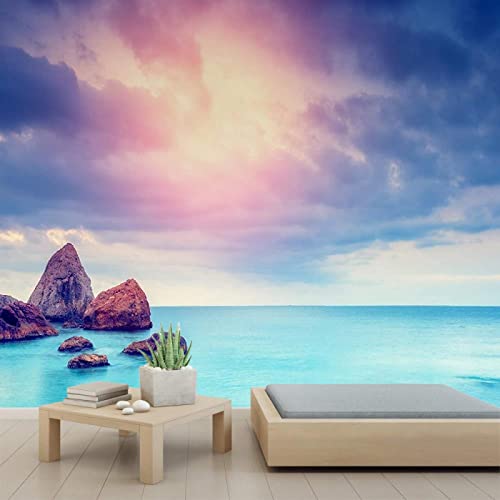 3D Peel and Stick Sea Wall Murals - Self-Adhesive PVC Wallpaper for Living Room, Bedroom & Home Decor - 118