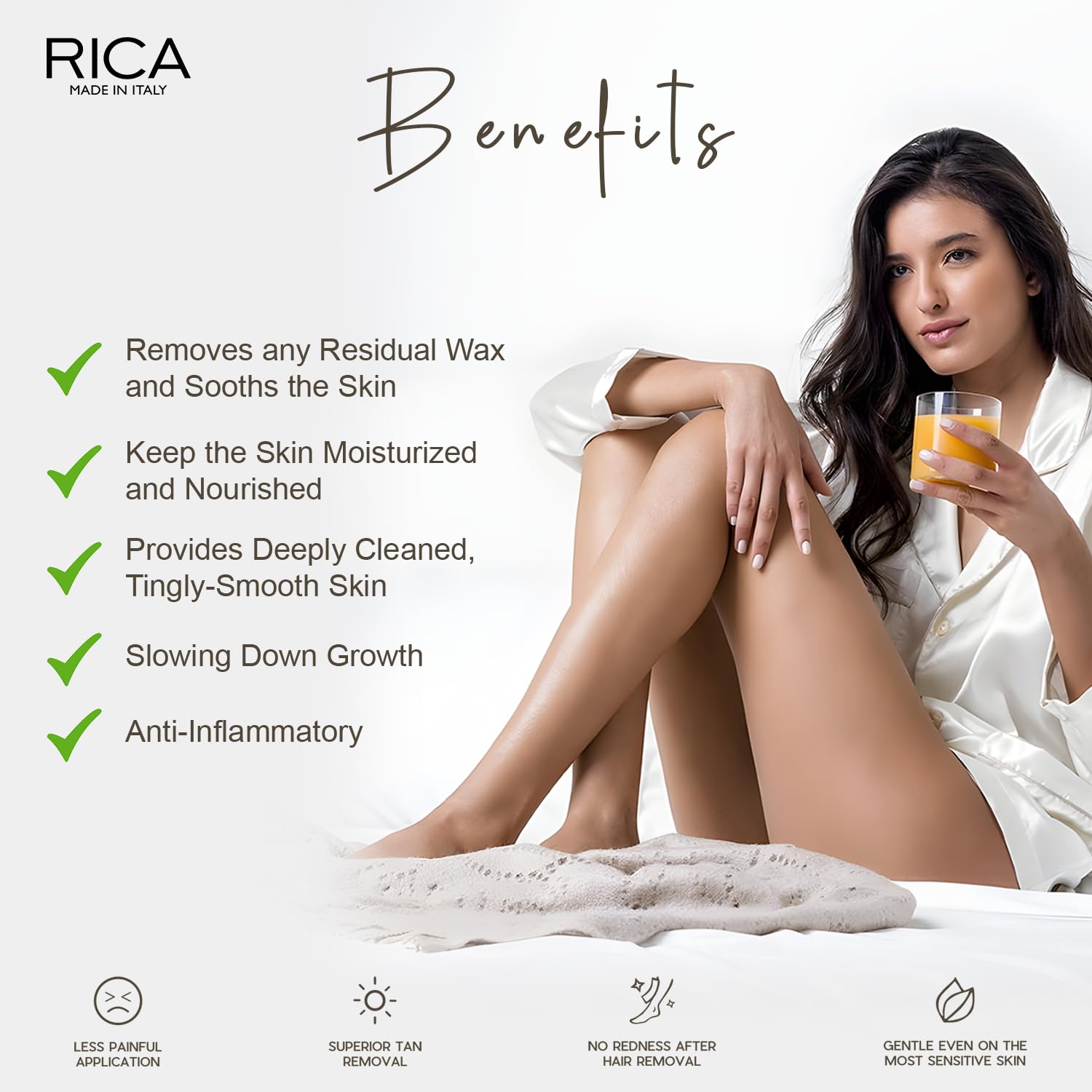 Rica Cotton Milk Pre Waxing Gel - Natural Hair Waxing Preparation with Hydrated & Softened Skin | 250ml | Ideal for Smooth Waxing at Home or Salon