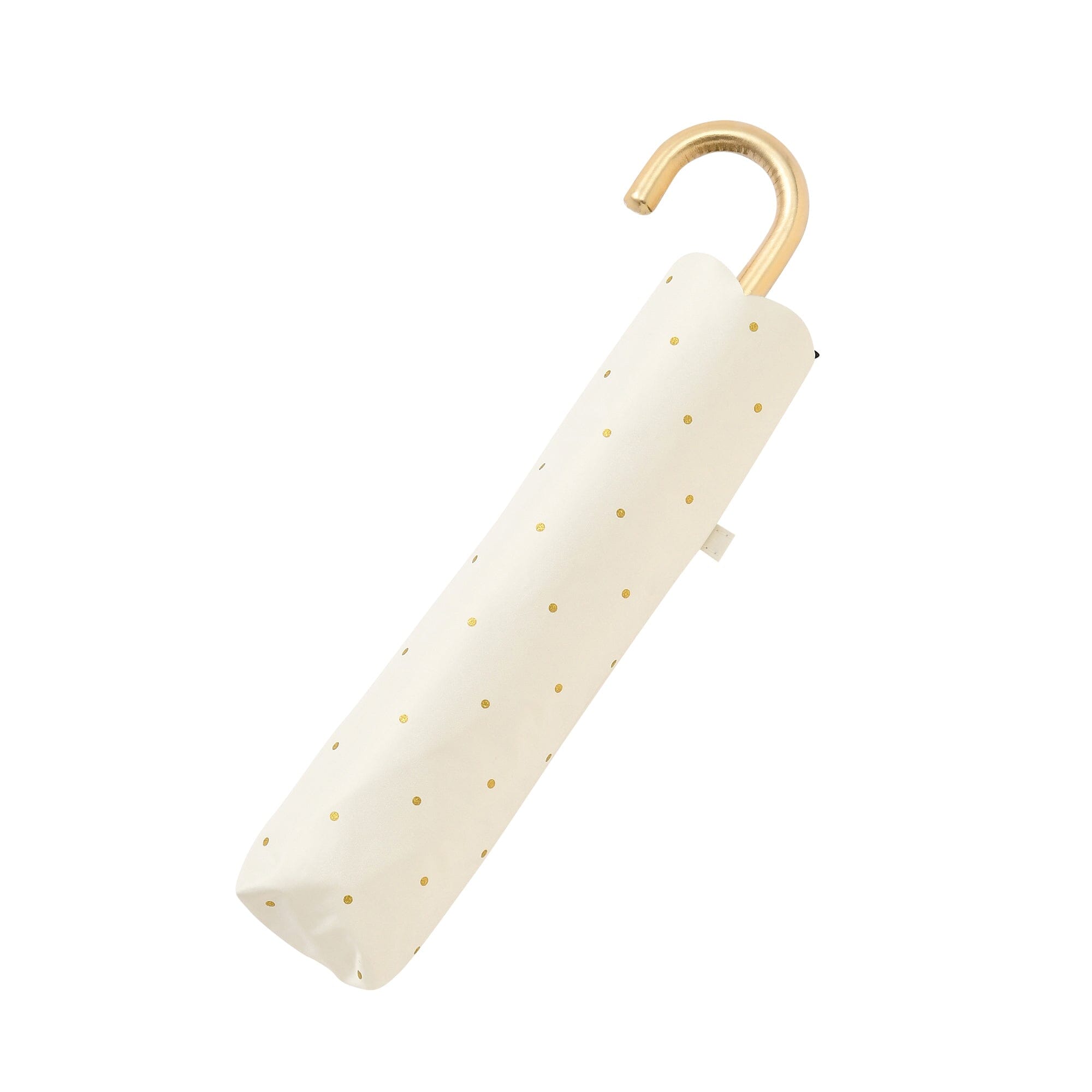 Dot Glitter Heat Cut Folding Umbrella 50cm White - Compact UV Protection & Waterproof for Women & Men - Perfect for Sunny Days, Rainy Weather, Beach, Travel & Outdoor Activities