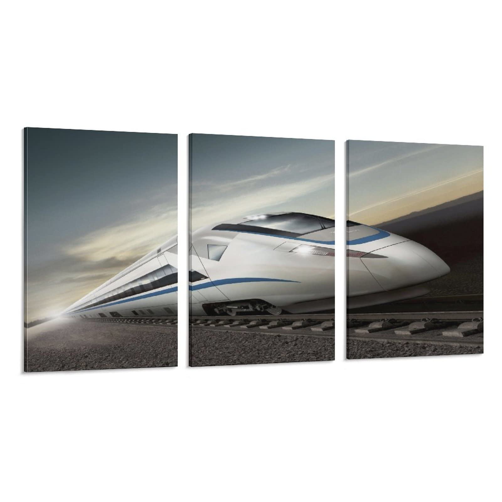High-Speed Train Landscape Wall Art Poster - Premium Canvas Print for Home & Office Decor (12x18 inch/30x45cm & 24x36 inch) - Perfect for Living Room, Bedroom Aesthetic & Gift Giving
