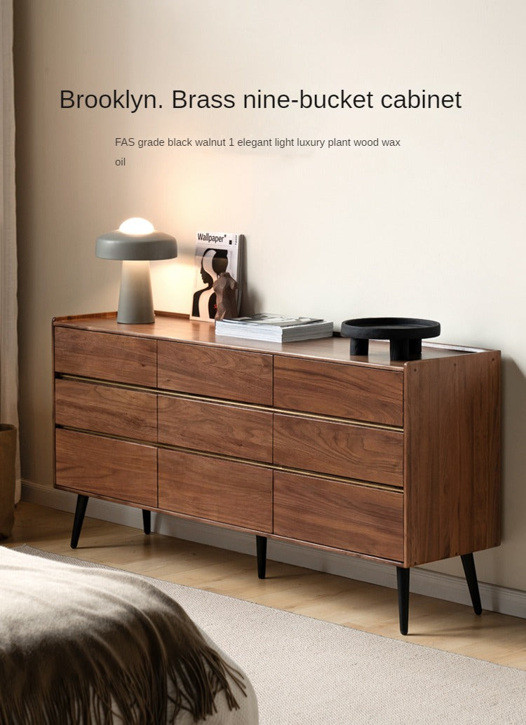 Premium Black Walnut Solid Wood Cabinet - Handcrafted Storage Organizer for Kitchen, Bathroom & Living Room | Rustic Home Decor & Space Saving Solution