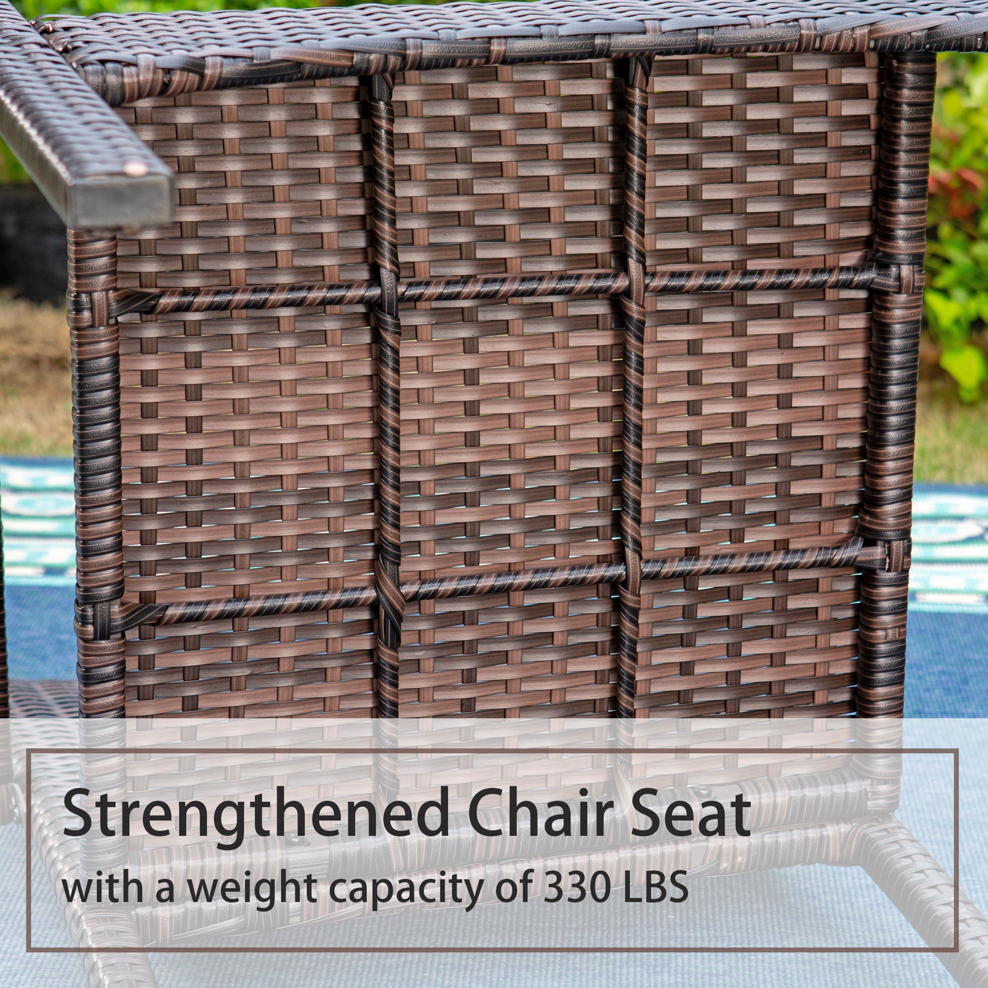 MFSTUDIO Rattan Steel Patio Chairs with Cushions - Set of 2 Outdoor Dining Chairs for Garden, Poolside, Deck & Backyard Relaxation