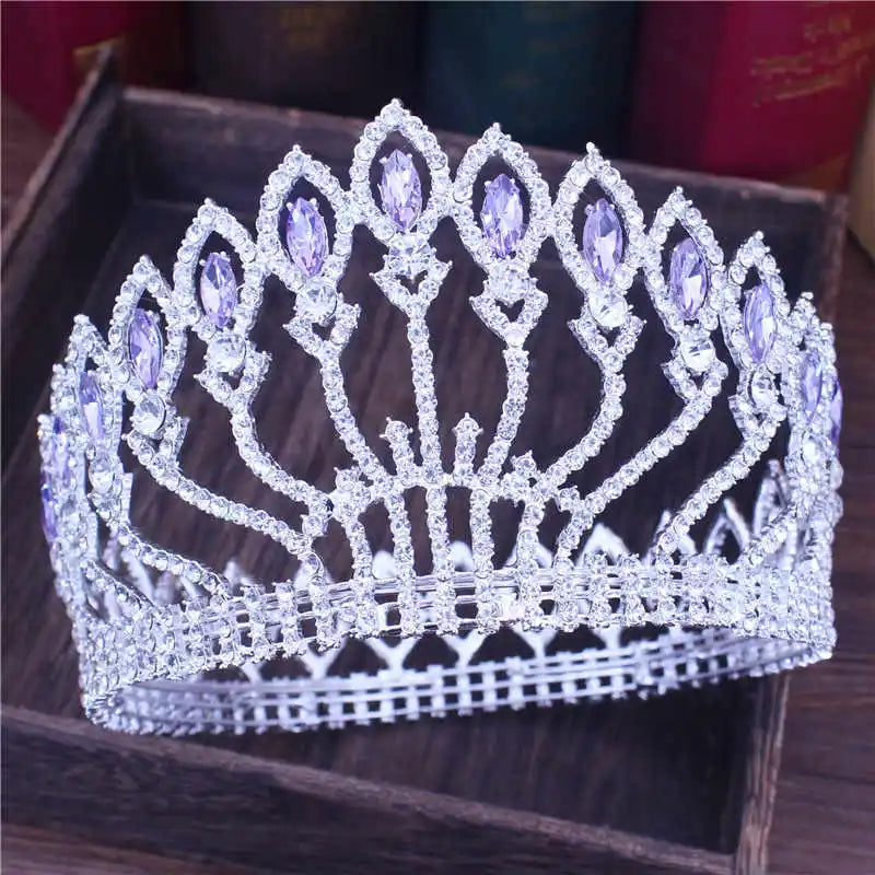 Crystal Queen Wedding Tiara Crown - Baroque Bridal Headpiece for Women | Elegant Bride Hair Jewelry Accessories for Weddings, Pageants & Special Occasions