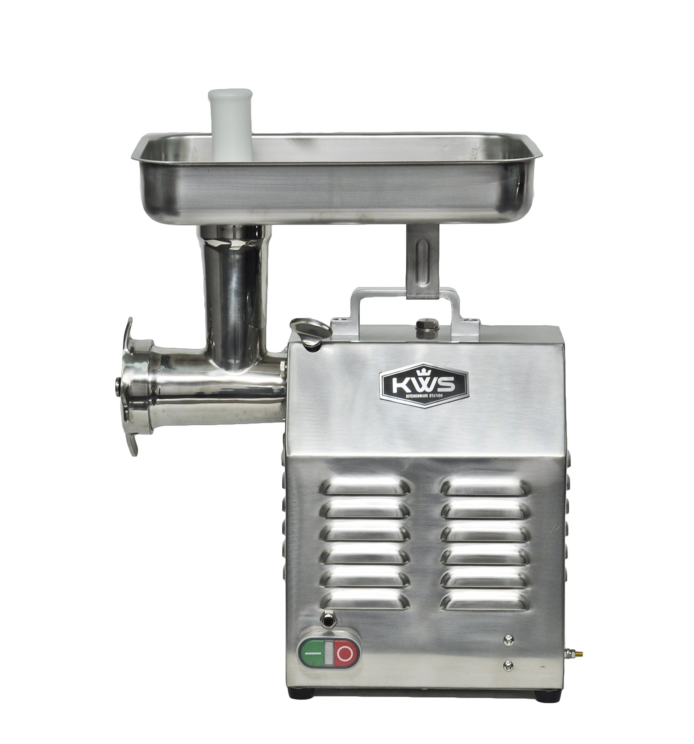 KWS TC-8 Commercial 550W 0.75HP Electric Meat Grinder - Heavy Duty Stainless Steel Meat Mincer for Home & Restaurant Use - Perfect for Ground Beef, Sausage, Burgers & Pet Food