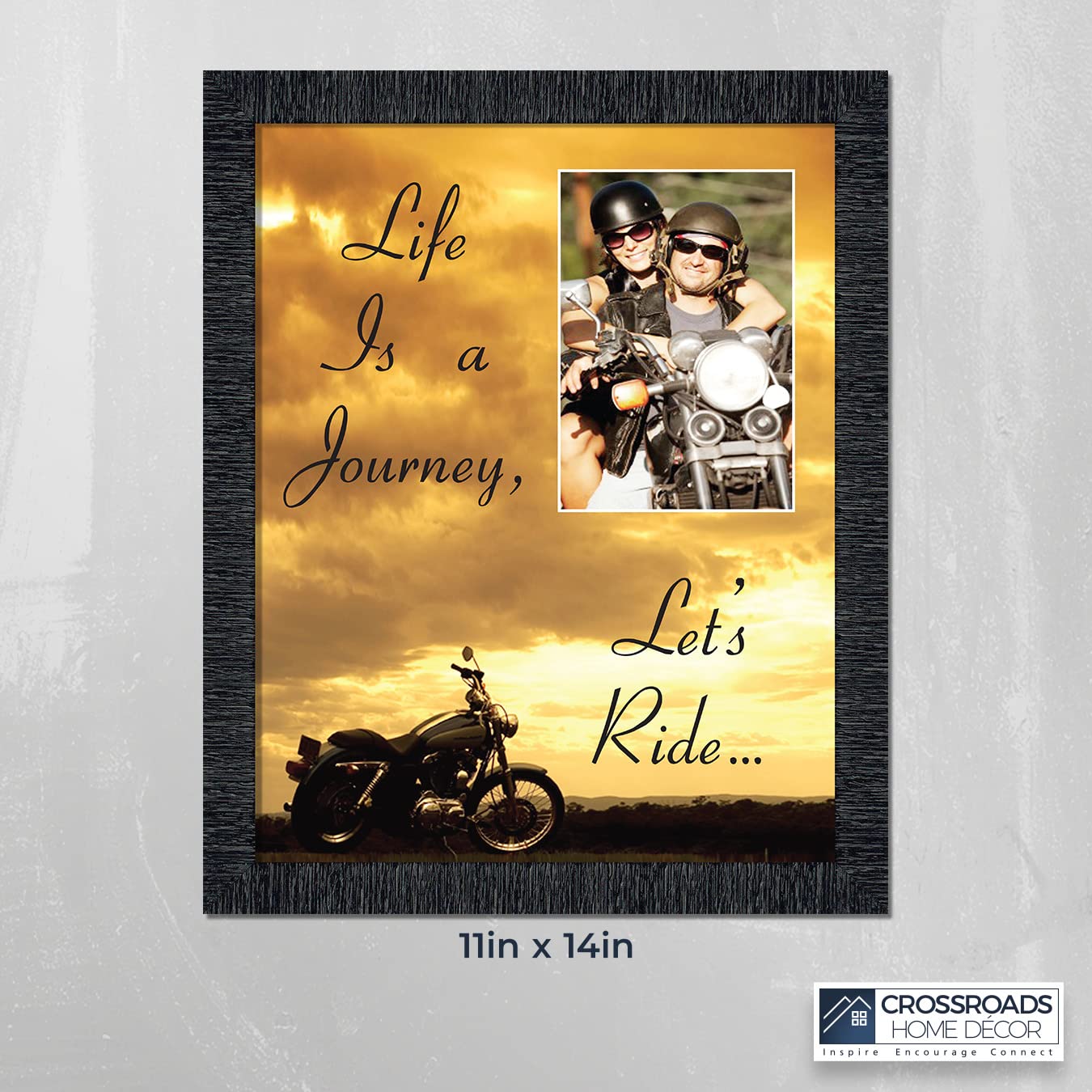 Harley Davidson Classic Picture Frame - Home Decor Wall Art for Men & Women - Perfect Gift for Wedding, Christmas, Birthday (5007CH) - Ideal for Living Room, Bedroom, Office & Man Cave Decor