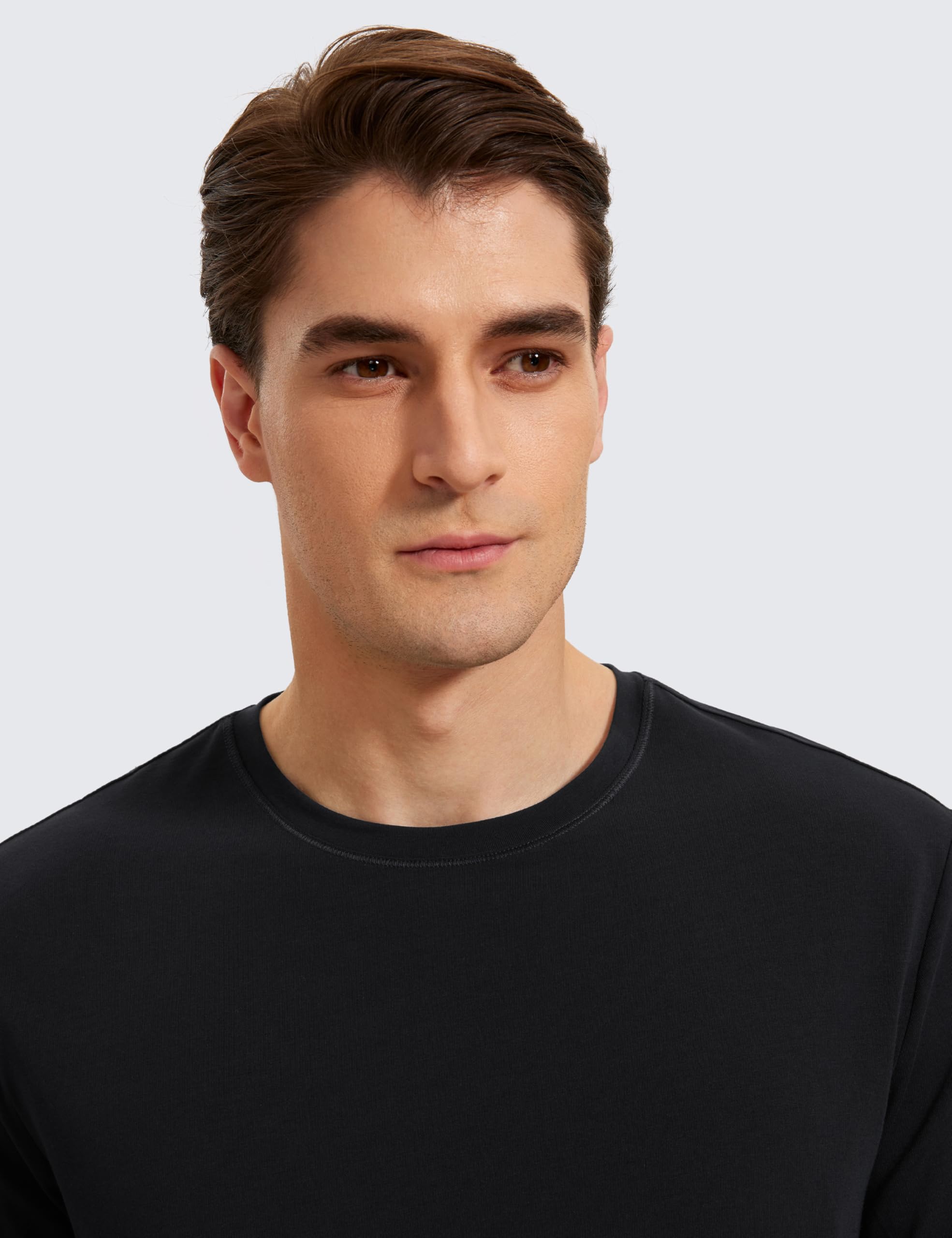 CRZ YOGA Men's Pima Cotton T-Shirt - Soft Short Sleeve Crew Neck Casual Shirt for Workout & Daily Wear | Breathable Comfort Tee for Gym, Yoga, Running and Lounge