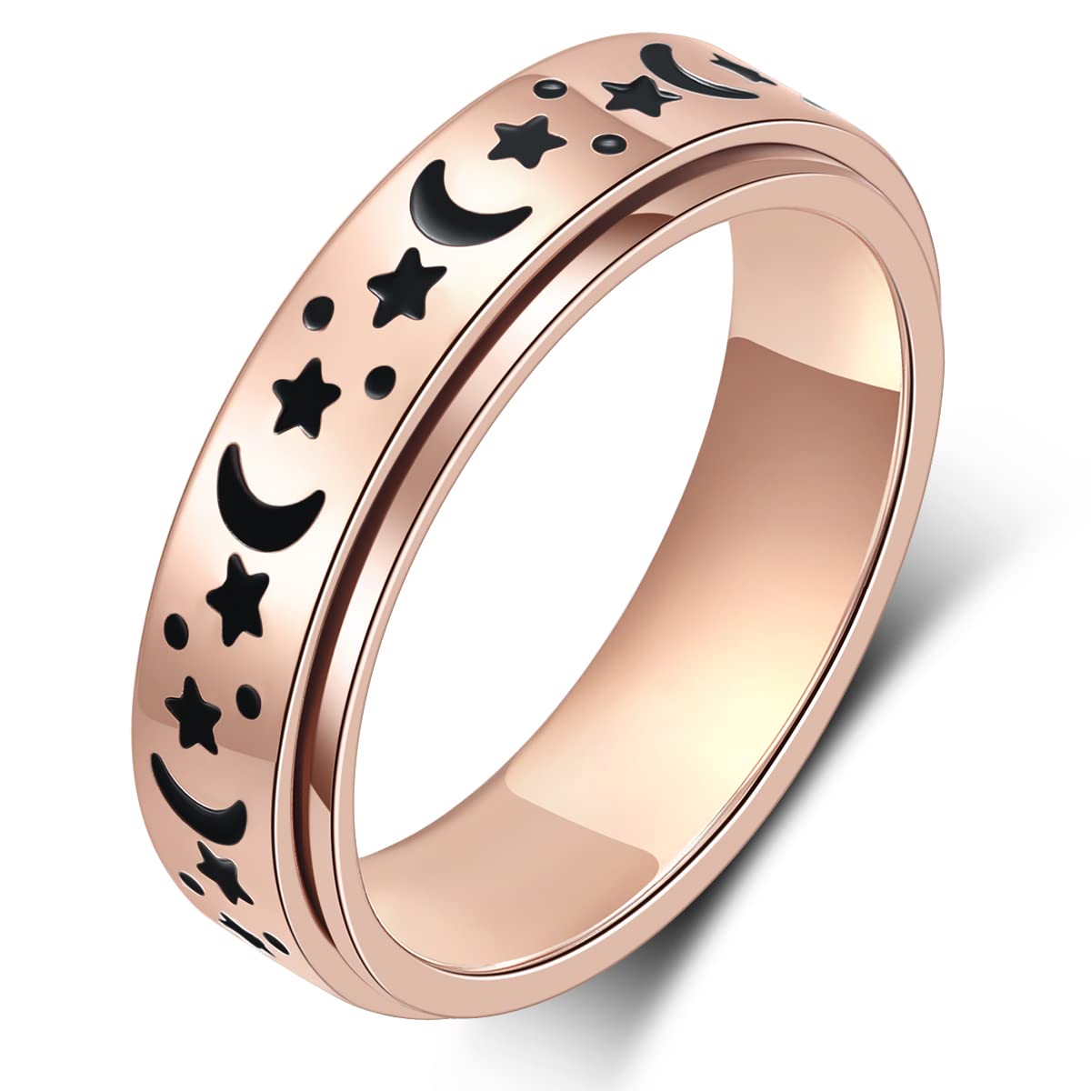 MHWTTY Fidget Spinner Ring for Anxiety Relief - Stress Reducing Spinner Ring for Women, Men & Kids | Perfect for ADHD, Autism & Anxiety Management | Office, School & Travel Essential