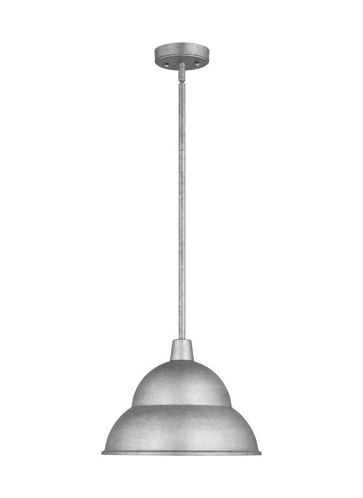 Vintage Weathered Pewter Farmhouse Pendant Light - 1-Light Outdoor Barn Lighting Fixture for Porch, Patio & Garage (6236701-57) | LED Compatible Ceiling Lamp for Rustic Home Decor & Exterior Spaces