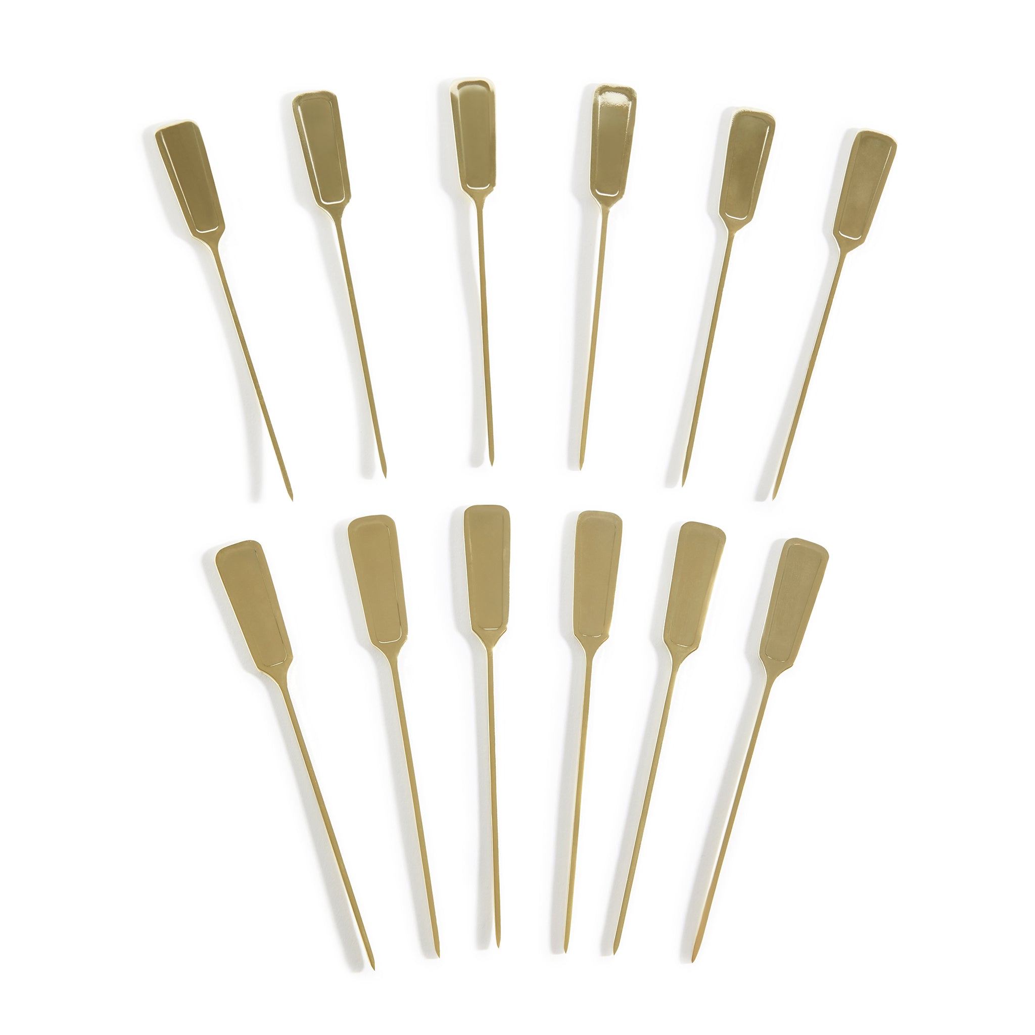 Premium Gold Plated Cocktail Picks - Set of 12 - Elegant Drink Garnish Tools for Cocktails, Martini, Appetizers & Party Decor