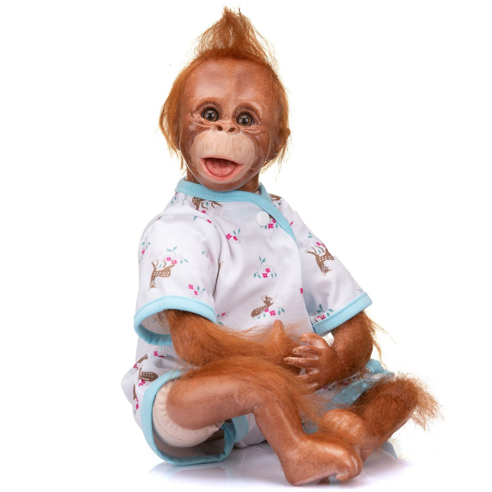 LBYLYH 49Cm Realistic Handmade Silicone Reborn Baby Doll - Lifelike Newborn Monkey Girl/Boy Vinyl Doll, Soft & Cuddly, Perfect Christmas Gift for Kids | Playtime, Nursery Decor, Collectibles, Photography Prop