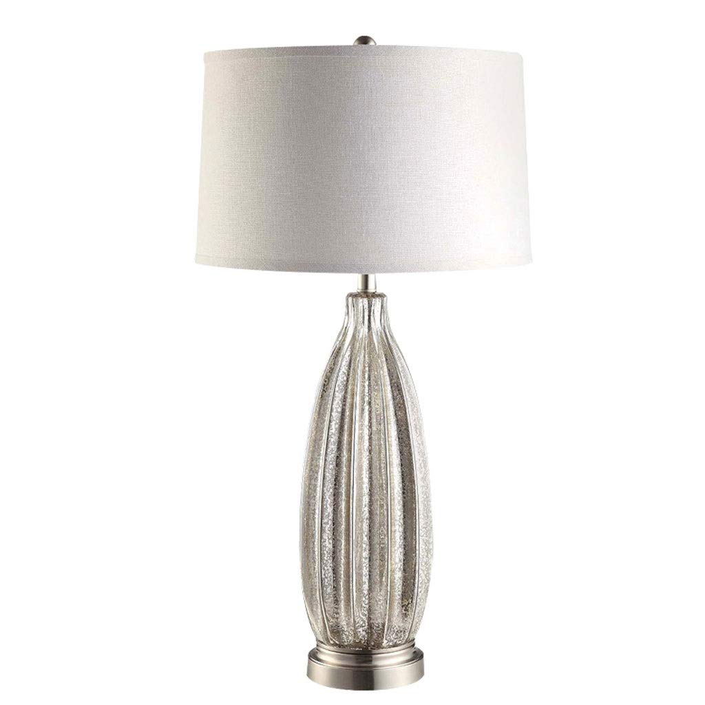Modern Fabric Lampshade Table Lamp - Adjustable Brightness Bedside Lamp with Remote Control for Bedroom, Living Room & Study (Clear Color) - Perfect for Night Reading, Relaxation & Home Decor