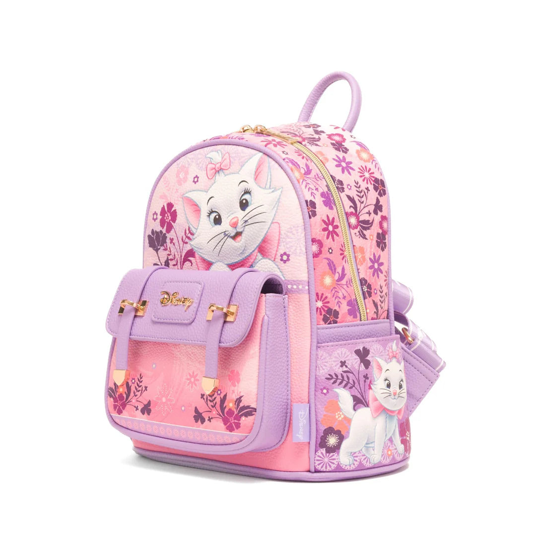 Disney Aristocats Marie Floral Vegan Leather Handbag - Stylish Crossbody Purse for Women, Perfect for Parties, Travel & Everyday Use