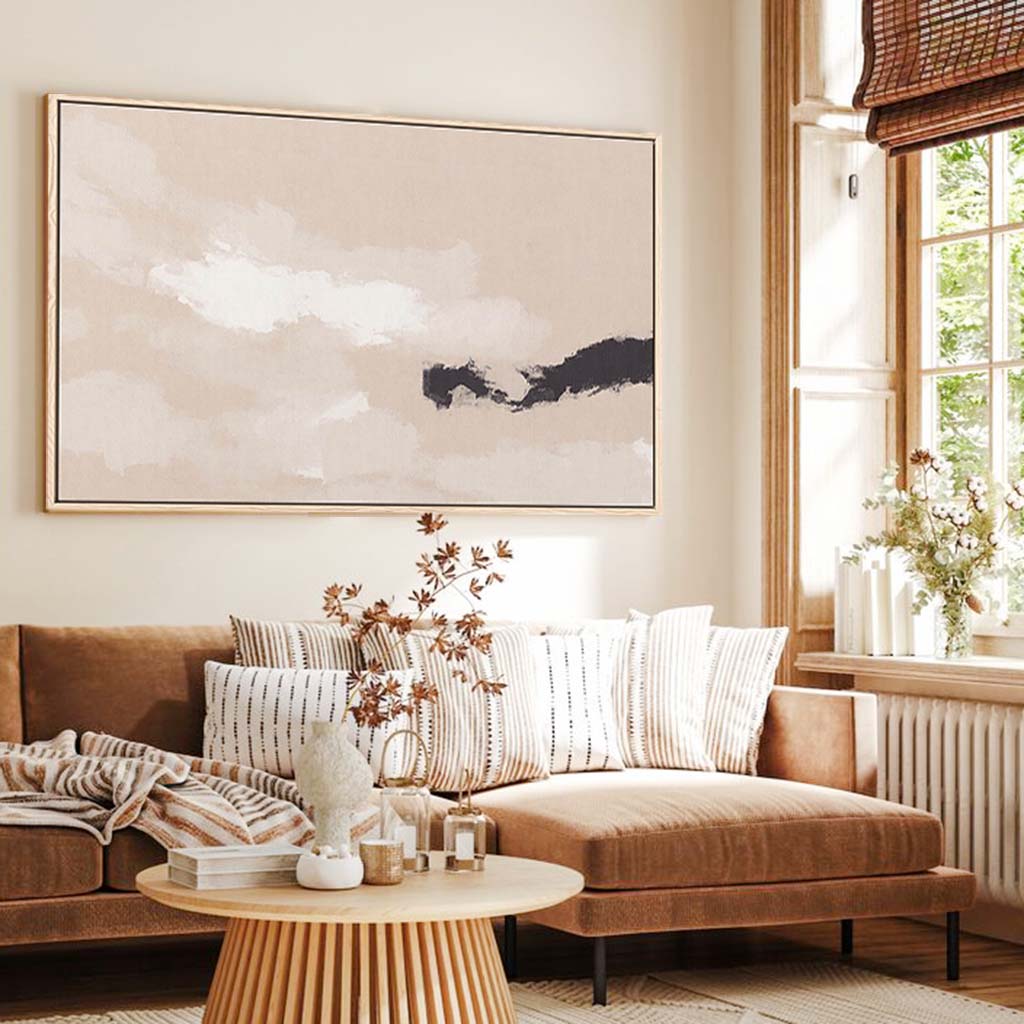 Sky Break Framed Canvas Wall Art - Modern Abstract Painting for Living Room, Bedroom & Office Decor - Ready to Hang Home Decoration