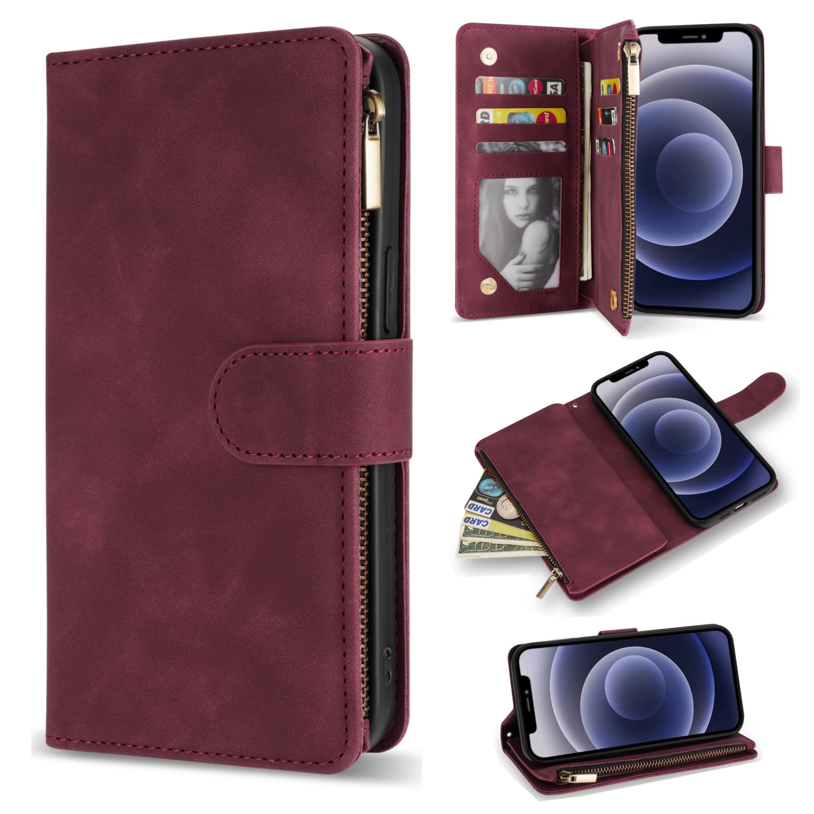 Premium PU Leather Wallet Case for iPhone 12/12 Pro (6.1
