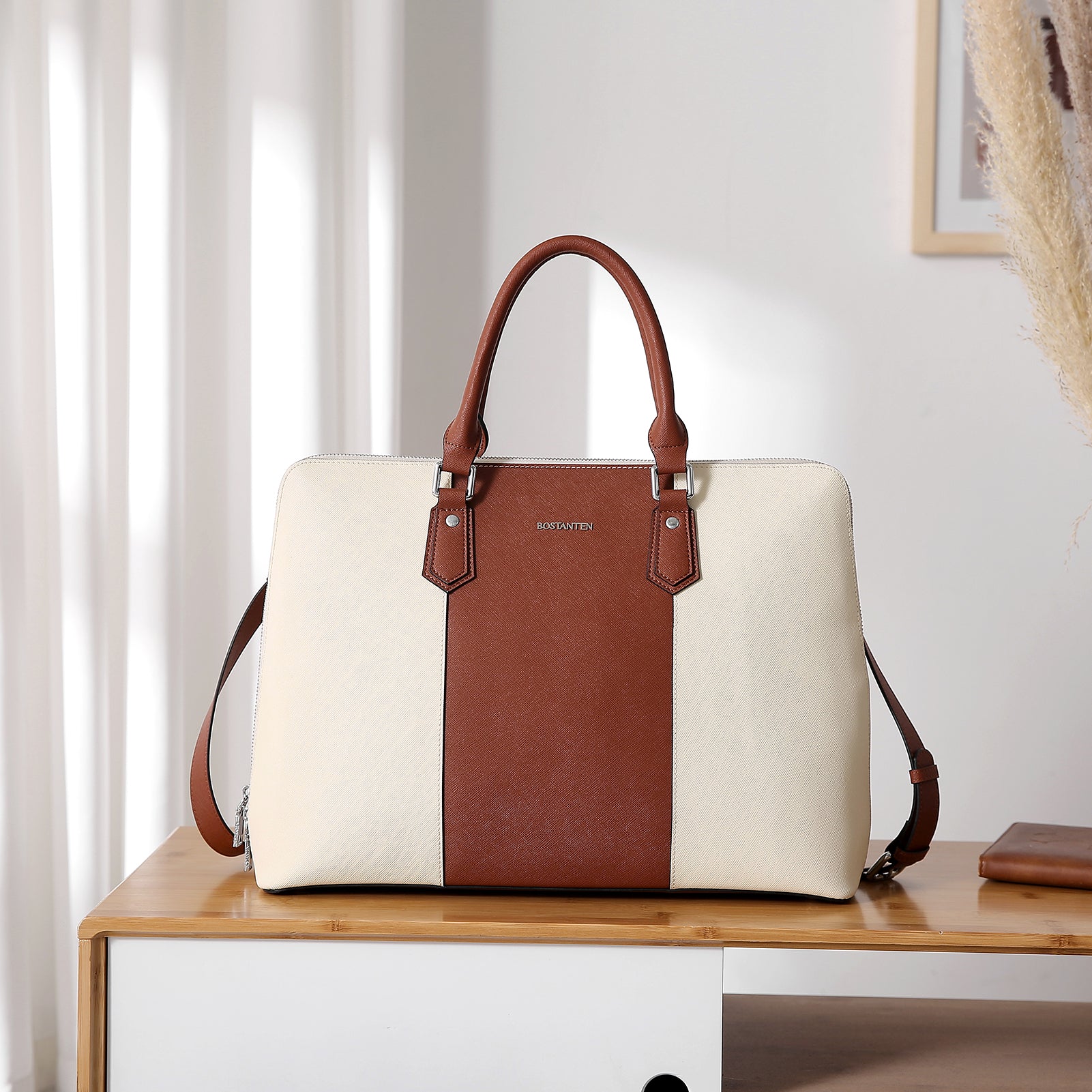 Stylish Women's Leather Briefcase for Work - Professional Laptop Bag with Multiple Compartments - Perfect for Office, Business Travel & Daily Commute