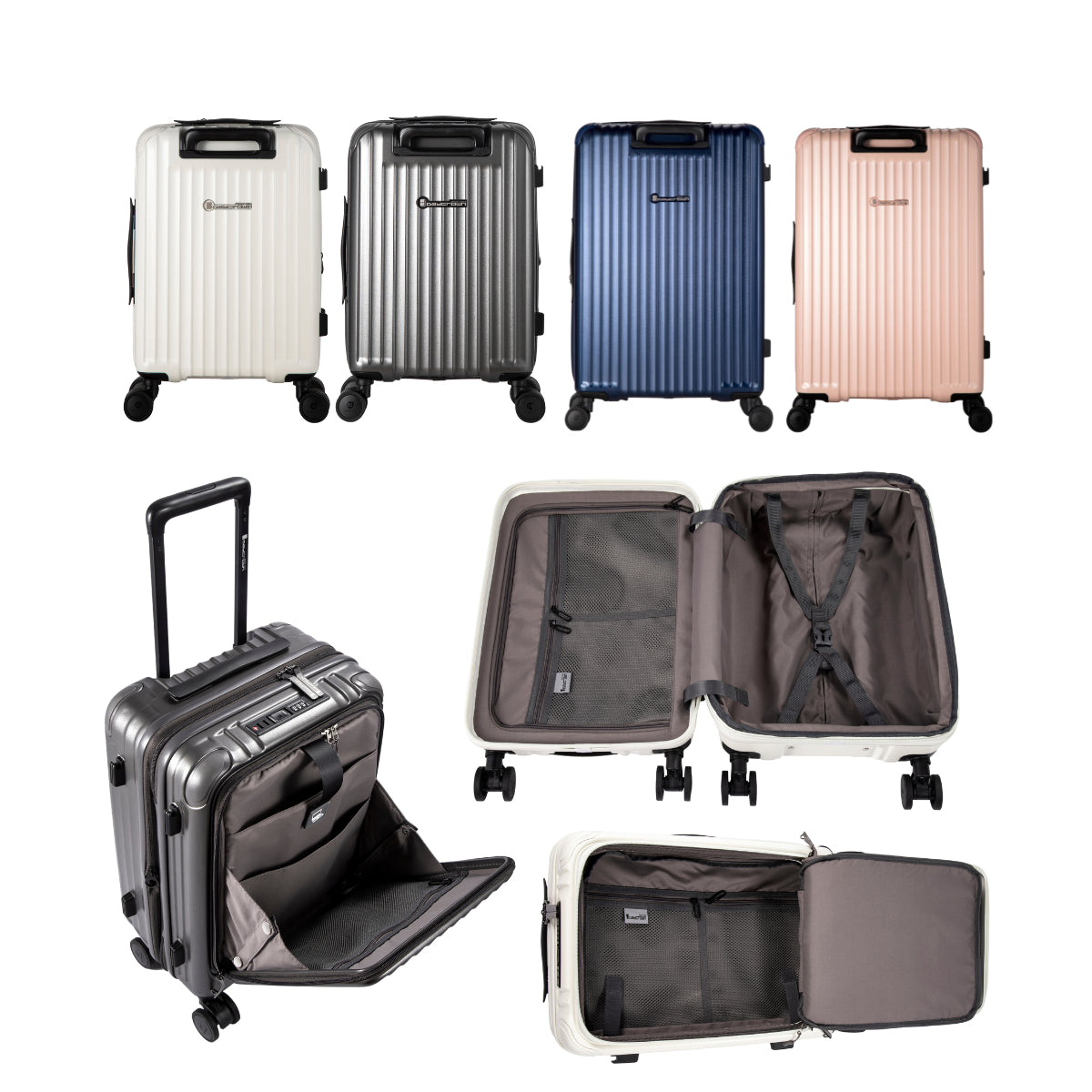 Daycrown 7828 Hinomoto Shock-Absorbing Wheels PC Expandable Front & Middle Opening Luggage - Perfect for Travel, Business Trips & Vacations