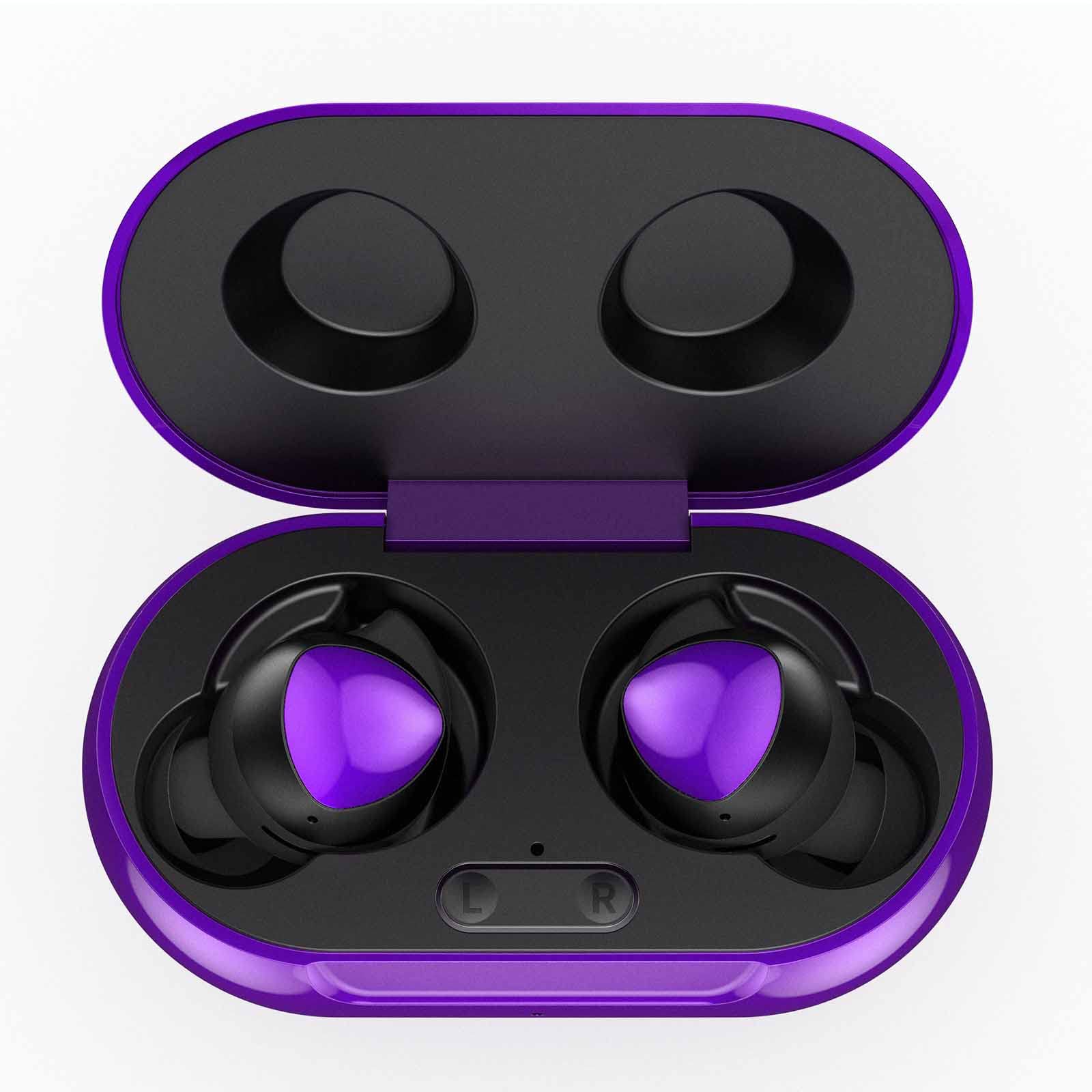 UrbanX Street Buds Plus True Wireless Earbuds for Motorola one 5G UW ace - Bluetooth Headphones with Hands-Free Controls & Wireless Charging Case (Purple) - Perfect for Gym, Commuting & Workouts
