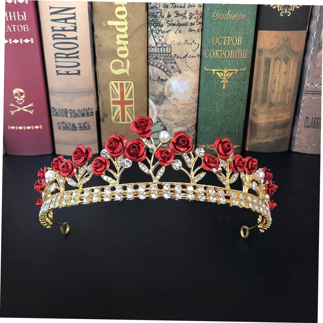 Beaupretty 3-Piece Rose Wedding Headdress Set - Elegant Rose Tiara Crown, Floral Hair Accessories for Brides, Quinceañeras & Halloween Costumes | Perfect for Weddings, Parties & Special Occasions