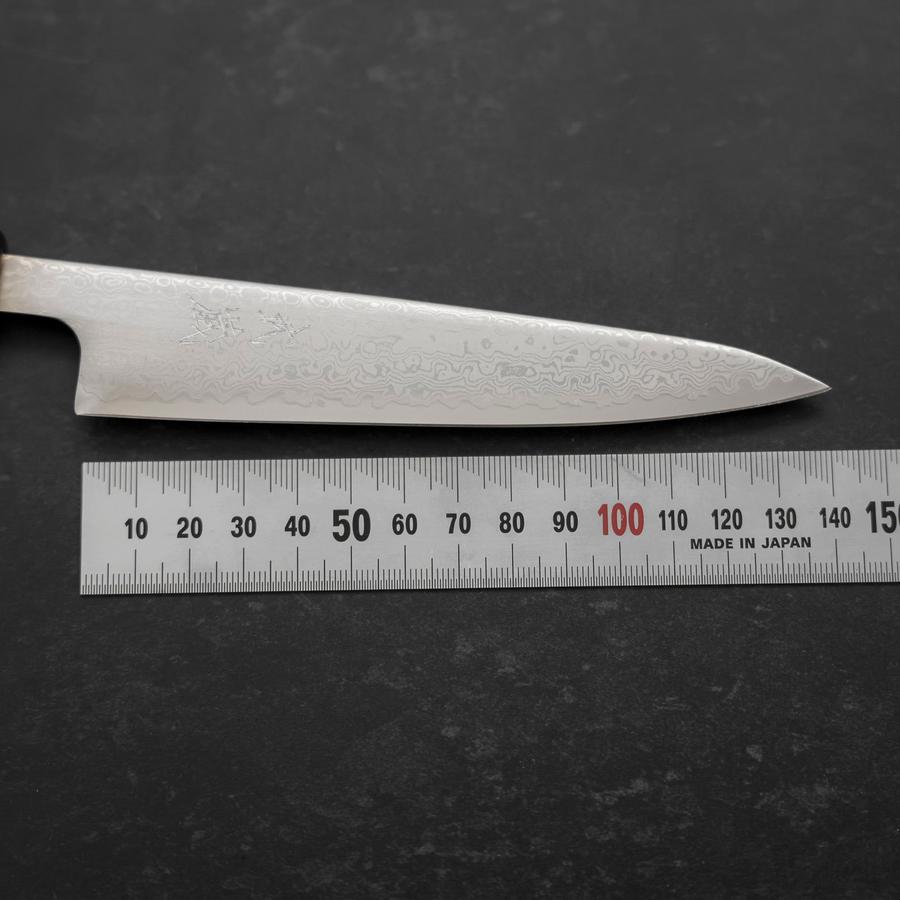 VG-10 Damascus Steel Petty Knife 140mm with Buffalo Horn & Ebony Handle - Perfect for Slicing, Peeling, and Precision Cutting in the Kitchen
